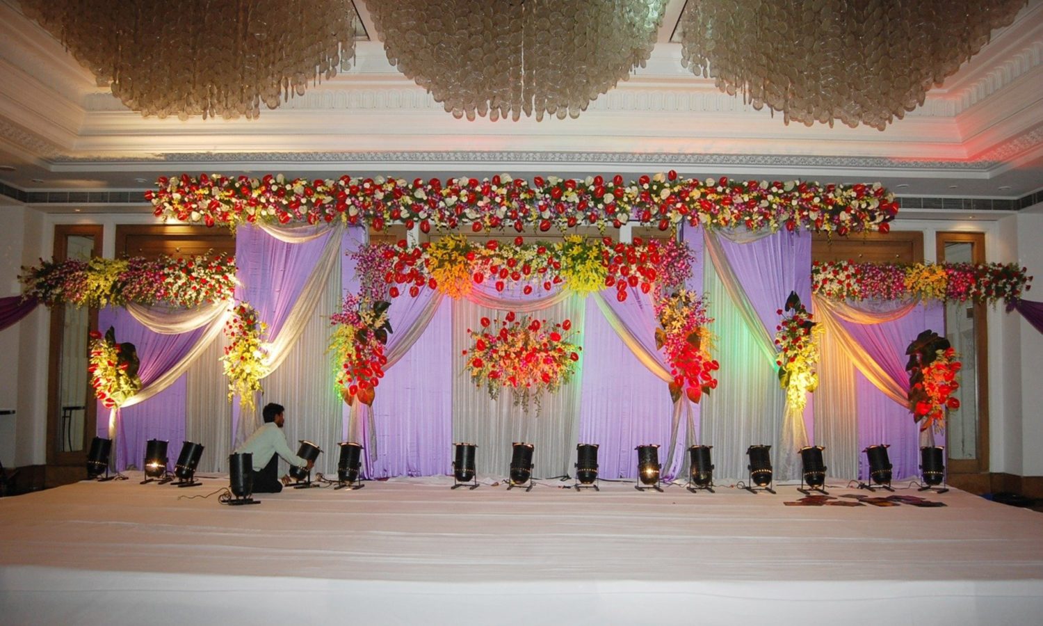 Colorful naming ceremony flower decoration bangalore