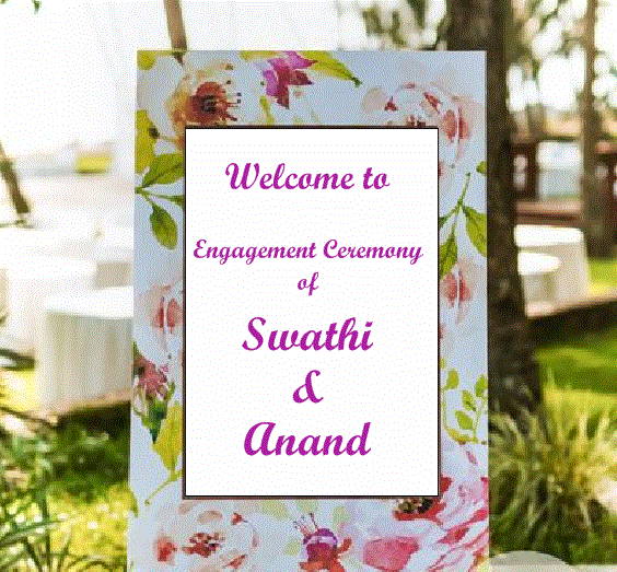 Engagement welcome board Bangalore