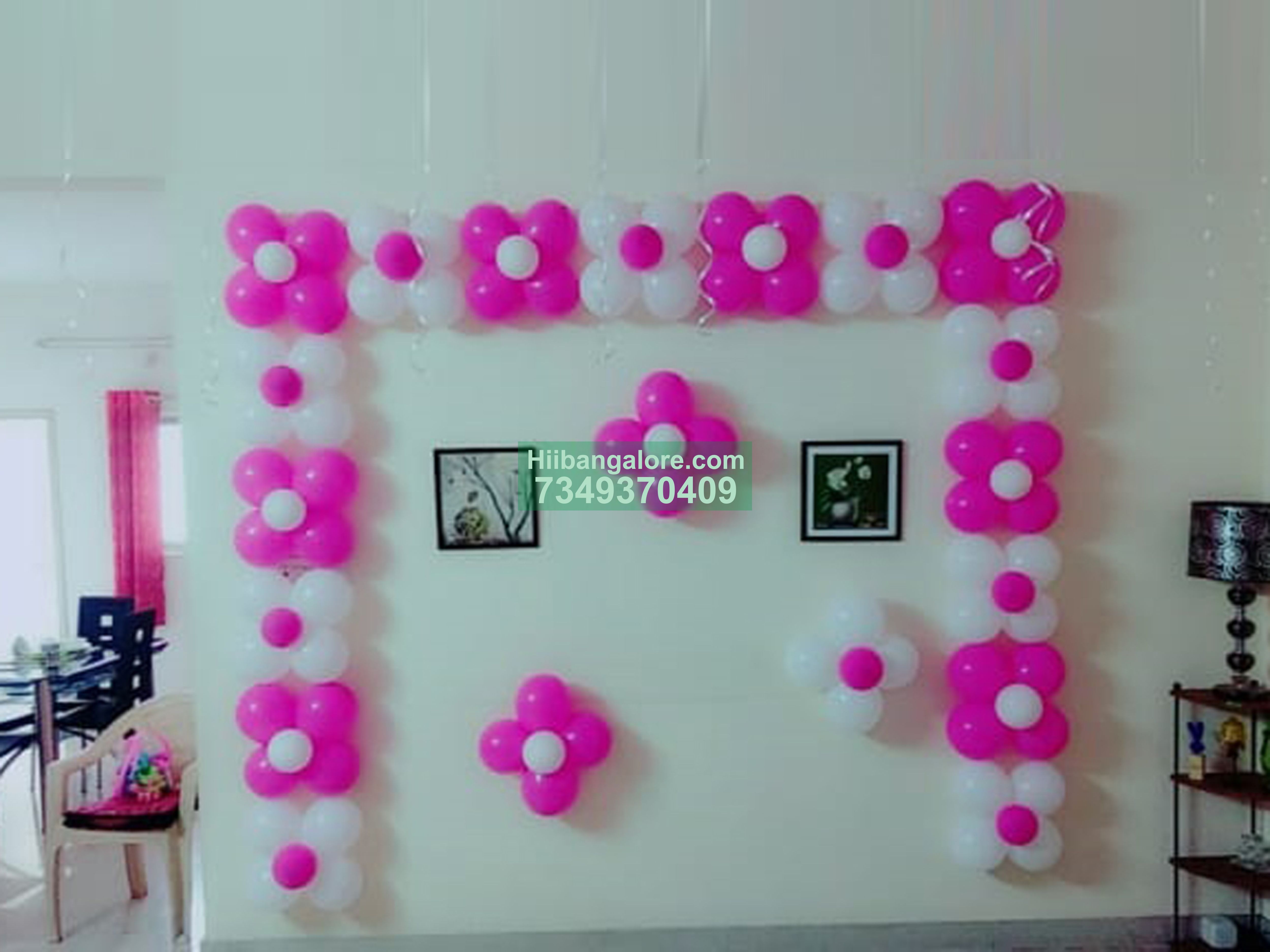 Girl baby simple birthday decoration at home Bangalore