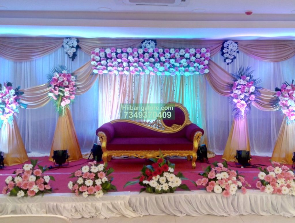 Grand engagement floral decoration for party hall - Best Birthday Party  Organisers, Balloon decorators, Birthday party Caterers in Bangalore