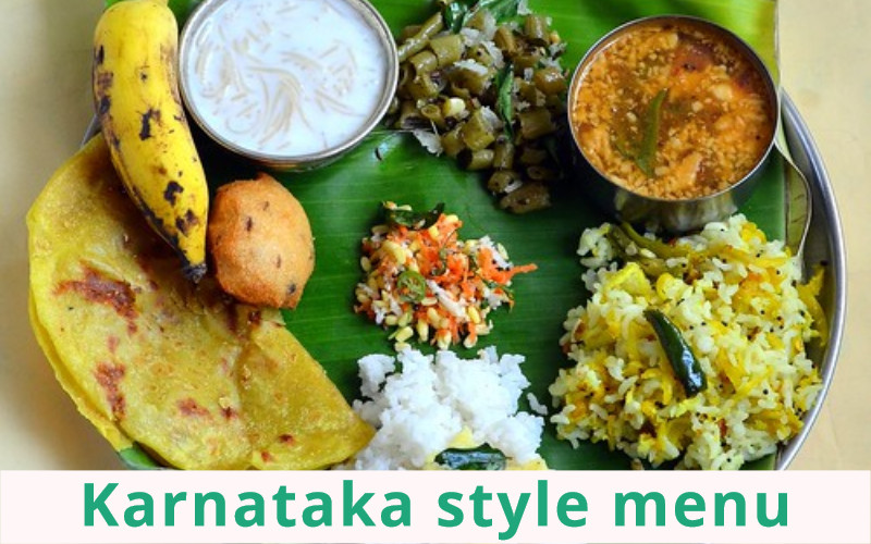 Karnataka style catering menu Bangalore