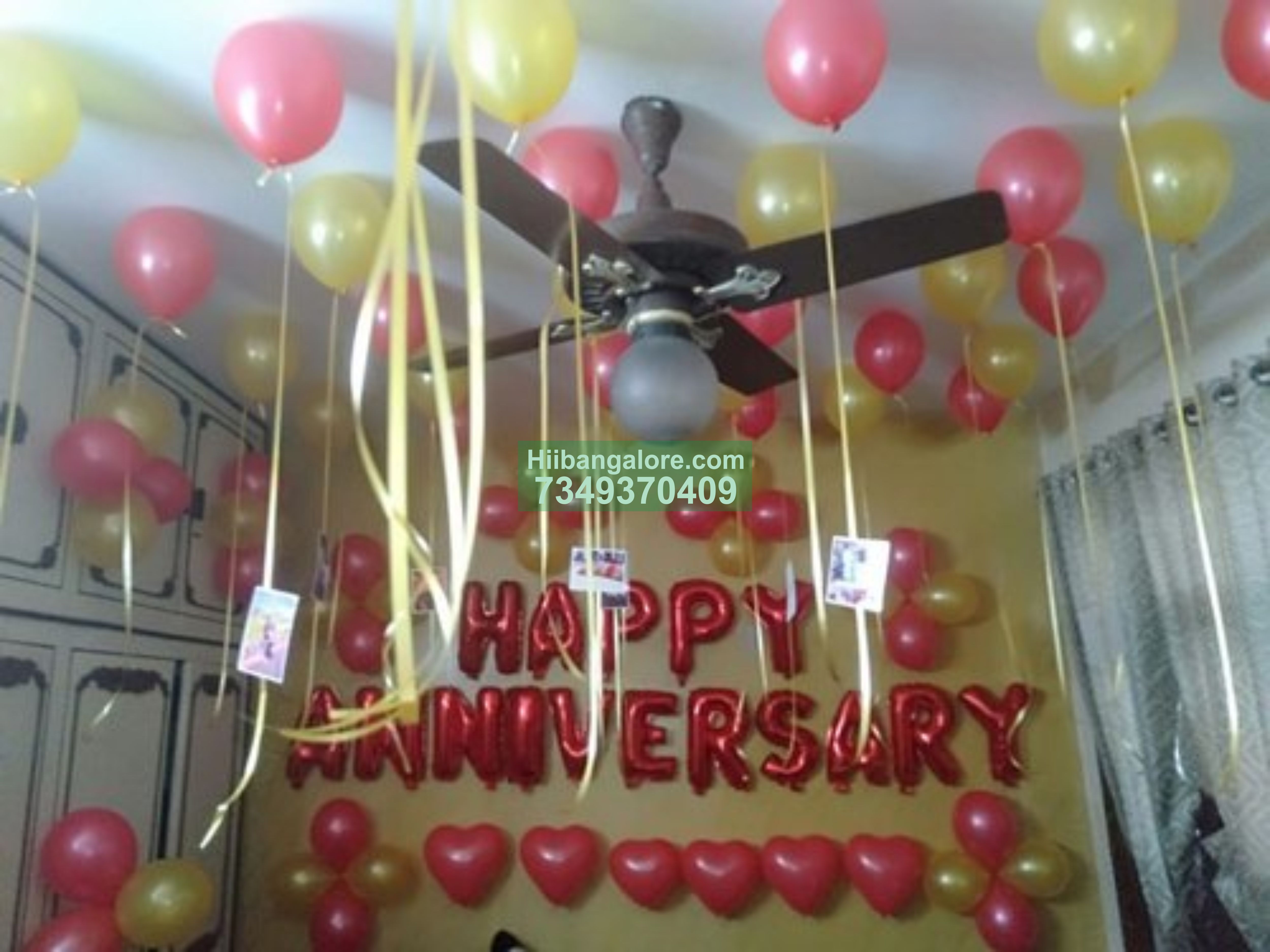 Red anniversary decoration at home