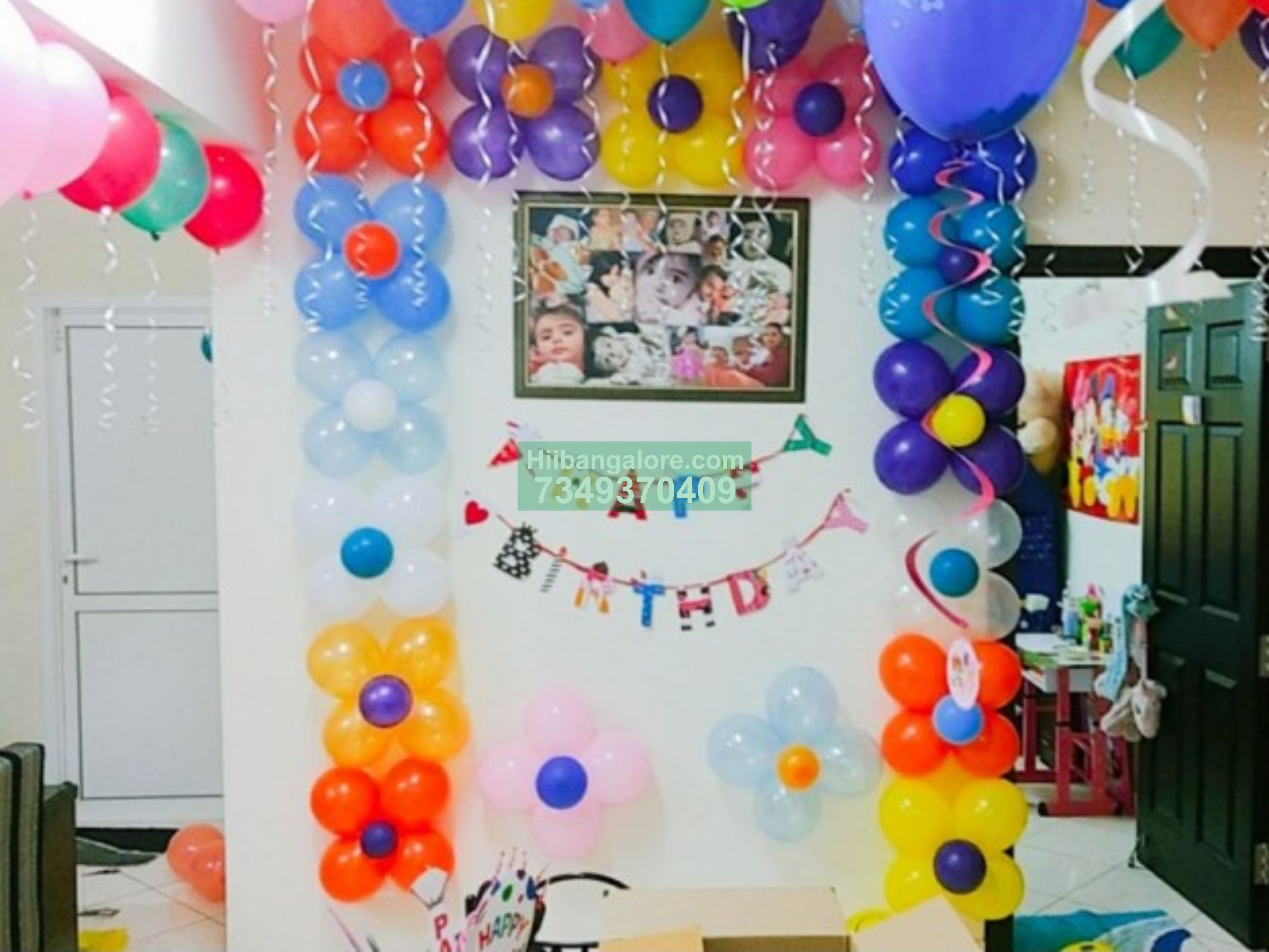 Simple balloons decoration at home for birthday Bangalore