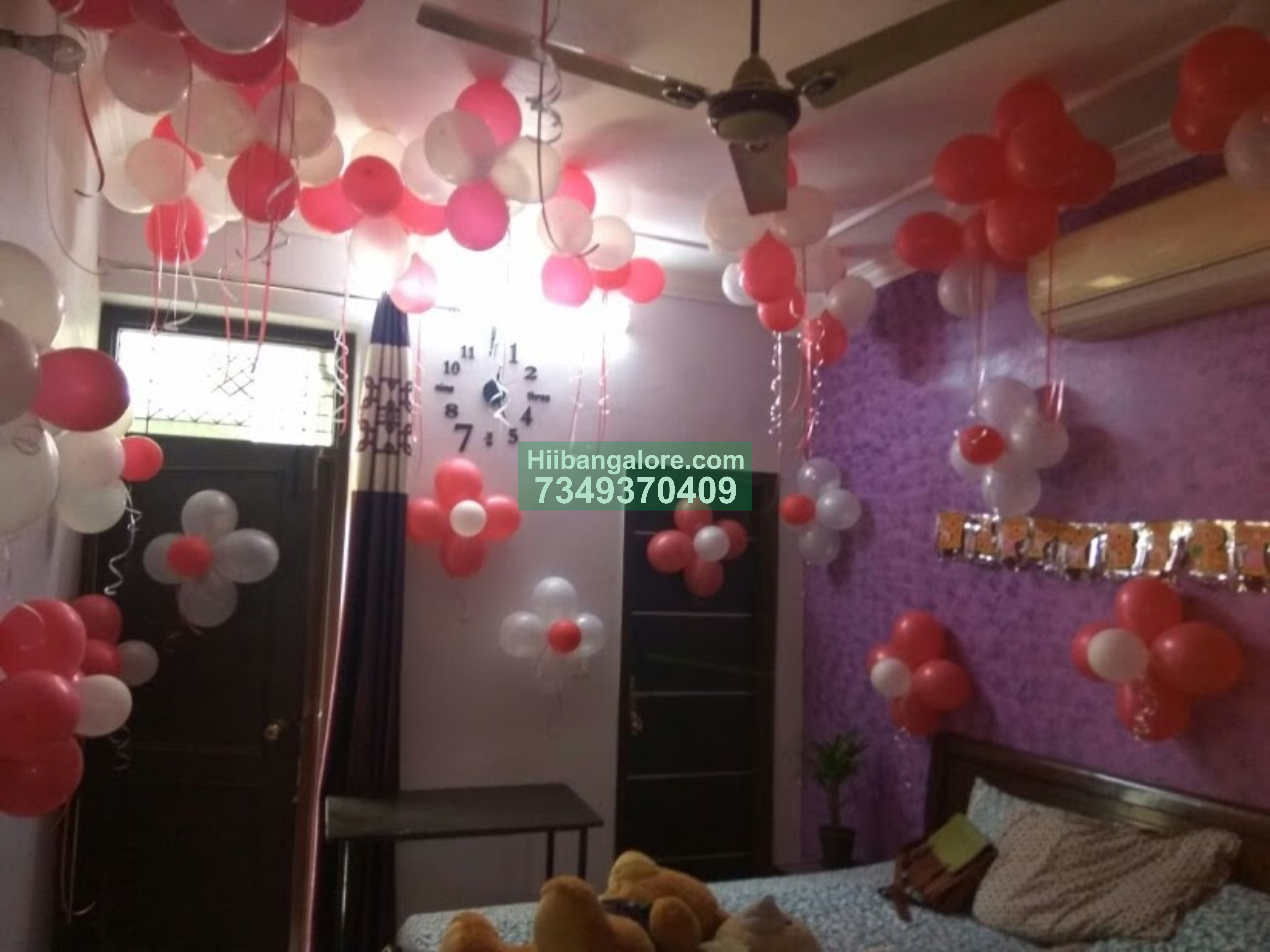 Simple birthday home balloon decoration Bangalore