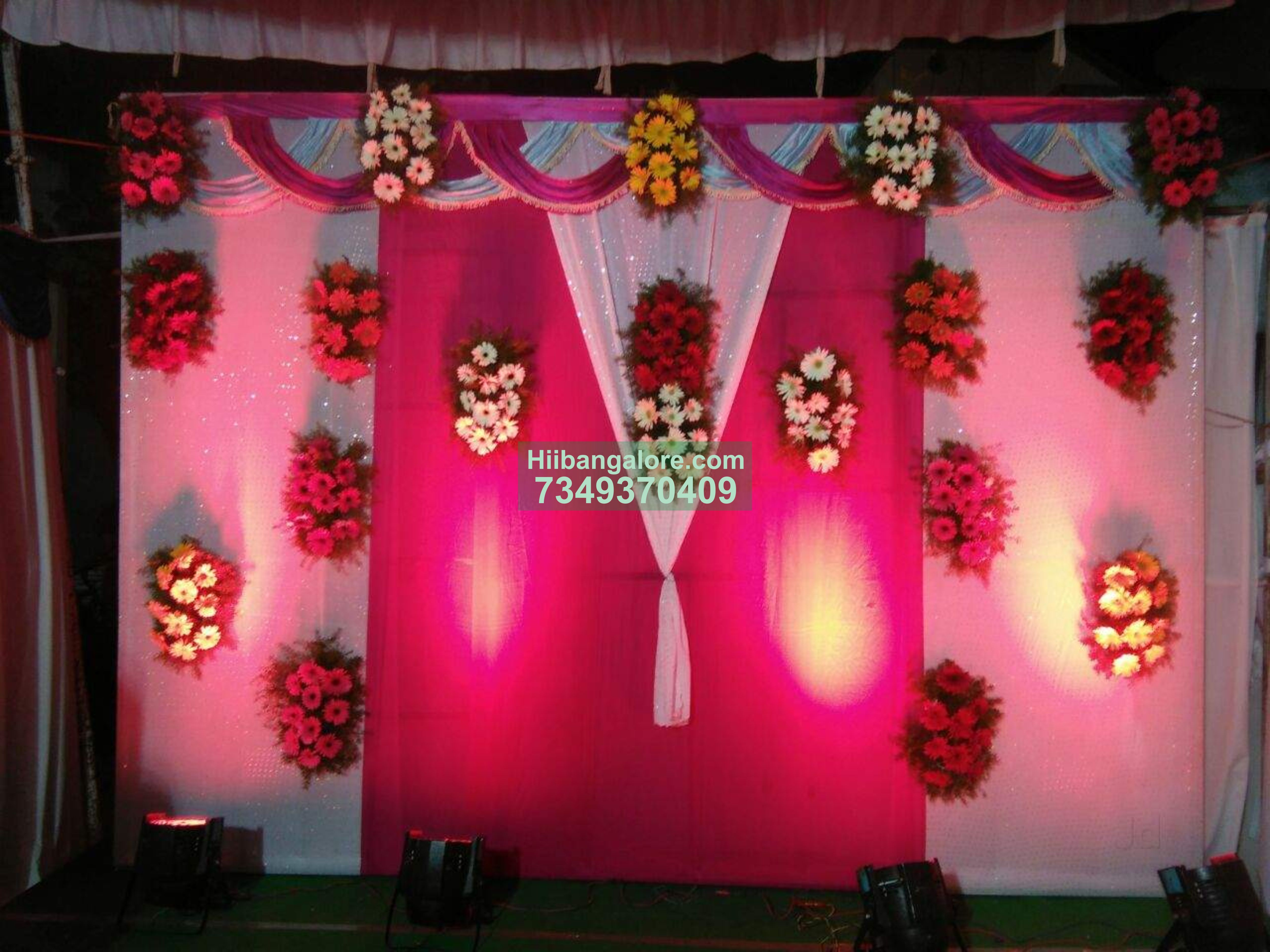Simple engagement ceremony flower decoration Bangalore