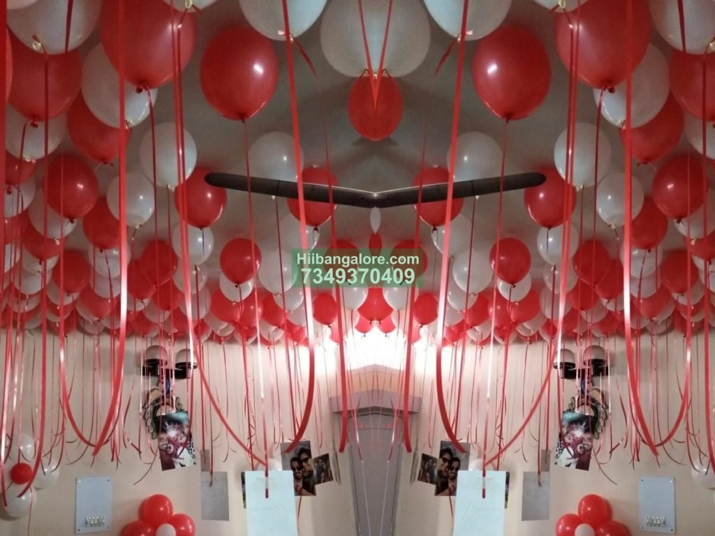 Simple home balloon decoration for birthday party Catering services