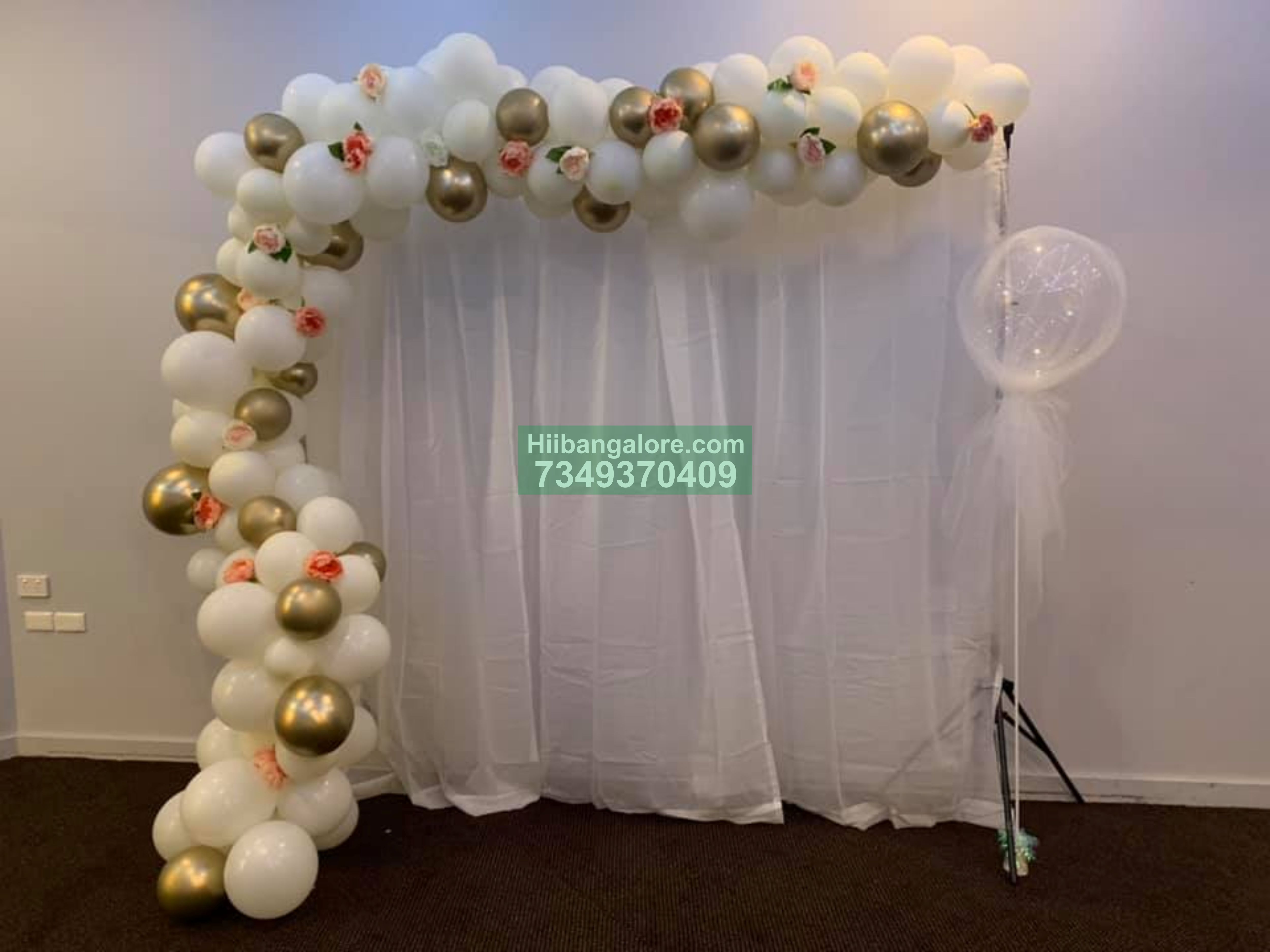 basic organic balloons backdrop engagement decoration Bangalore