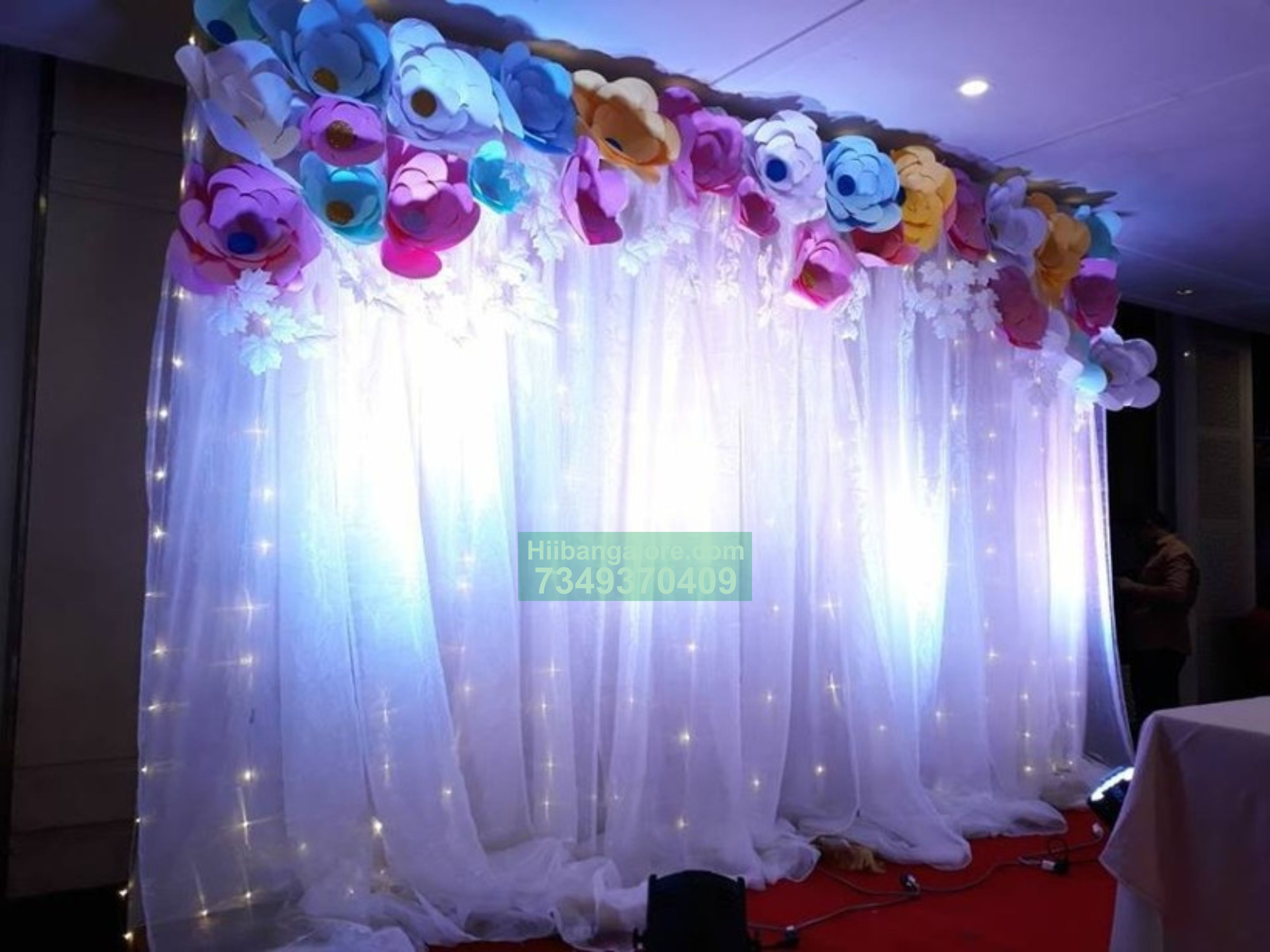 crafts flower with white backdrop for engagement Bangalore