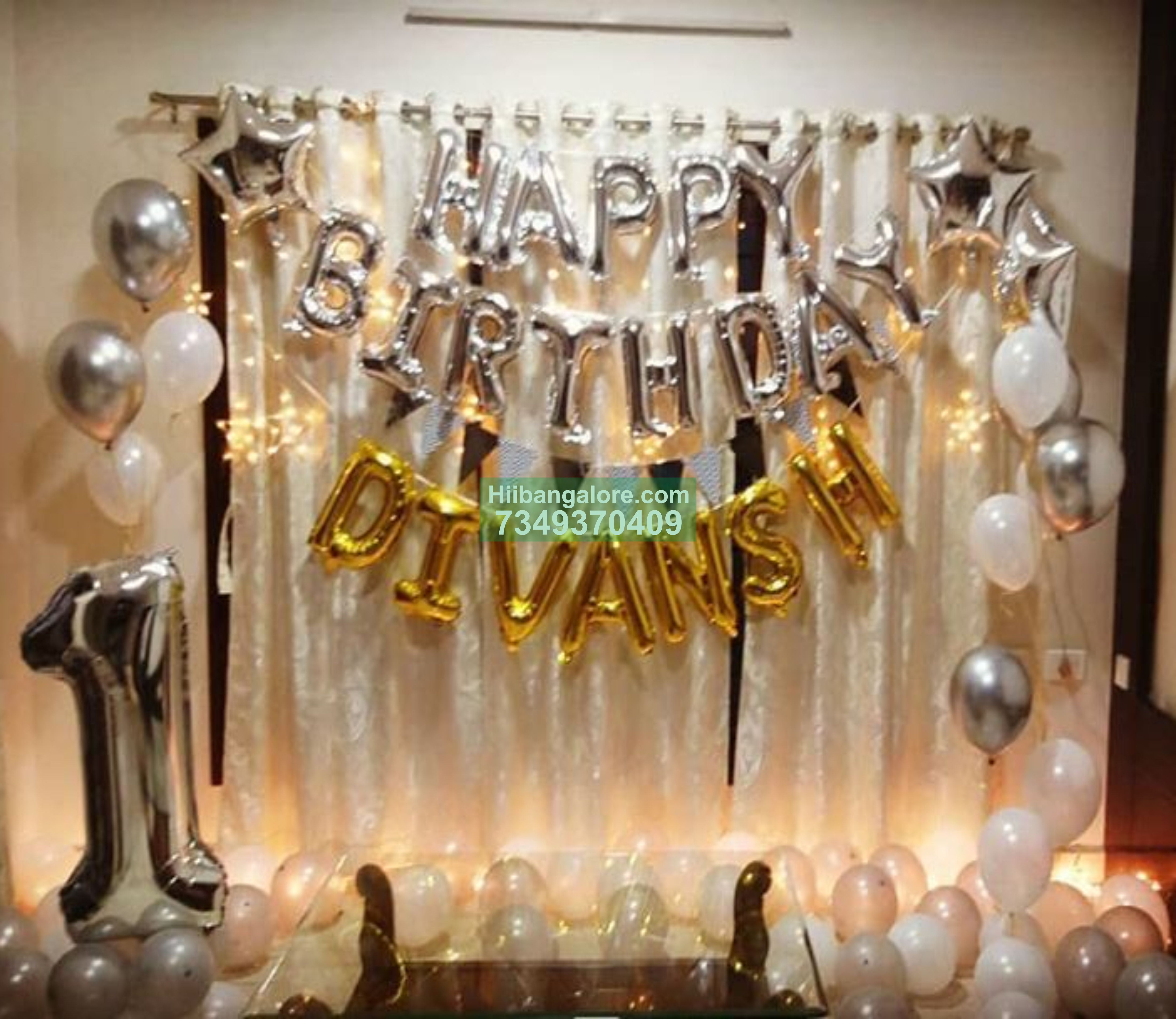 elegant first birthday balloon decoration bangalore