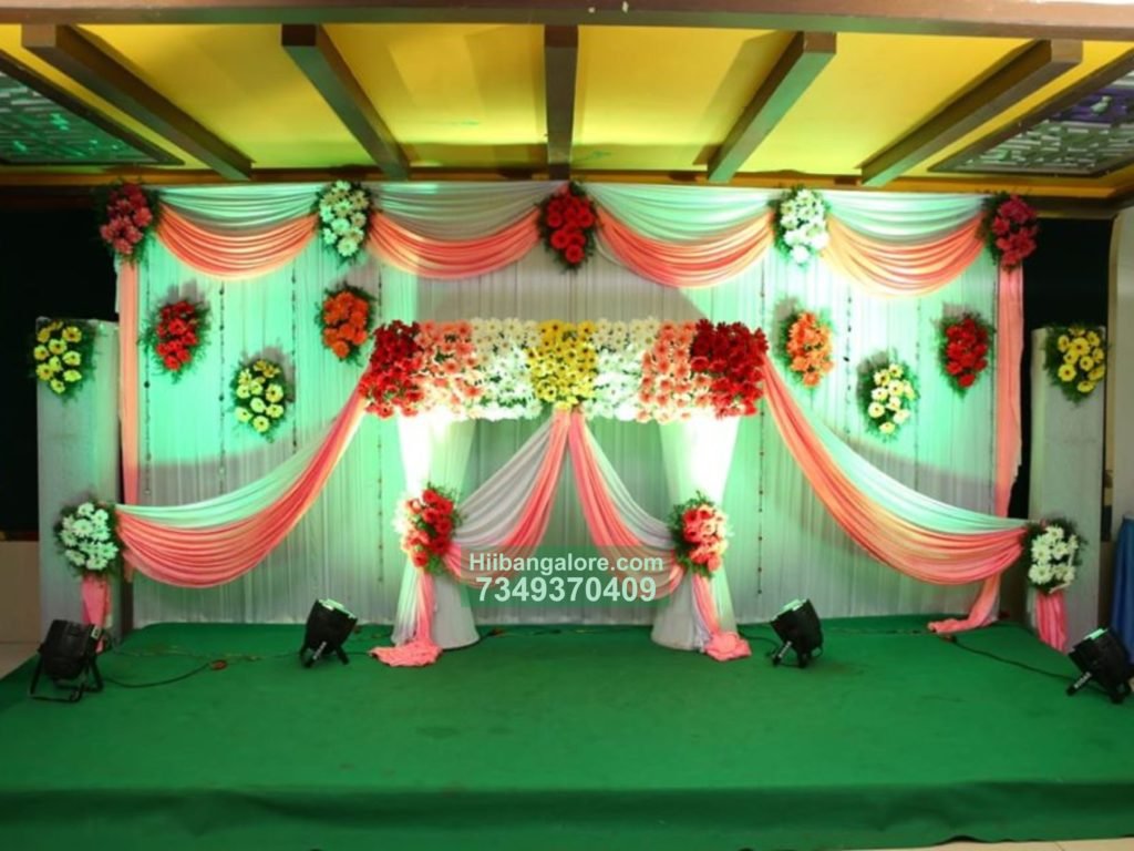 grand flower decoration for engagement Catering services in Bangalore