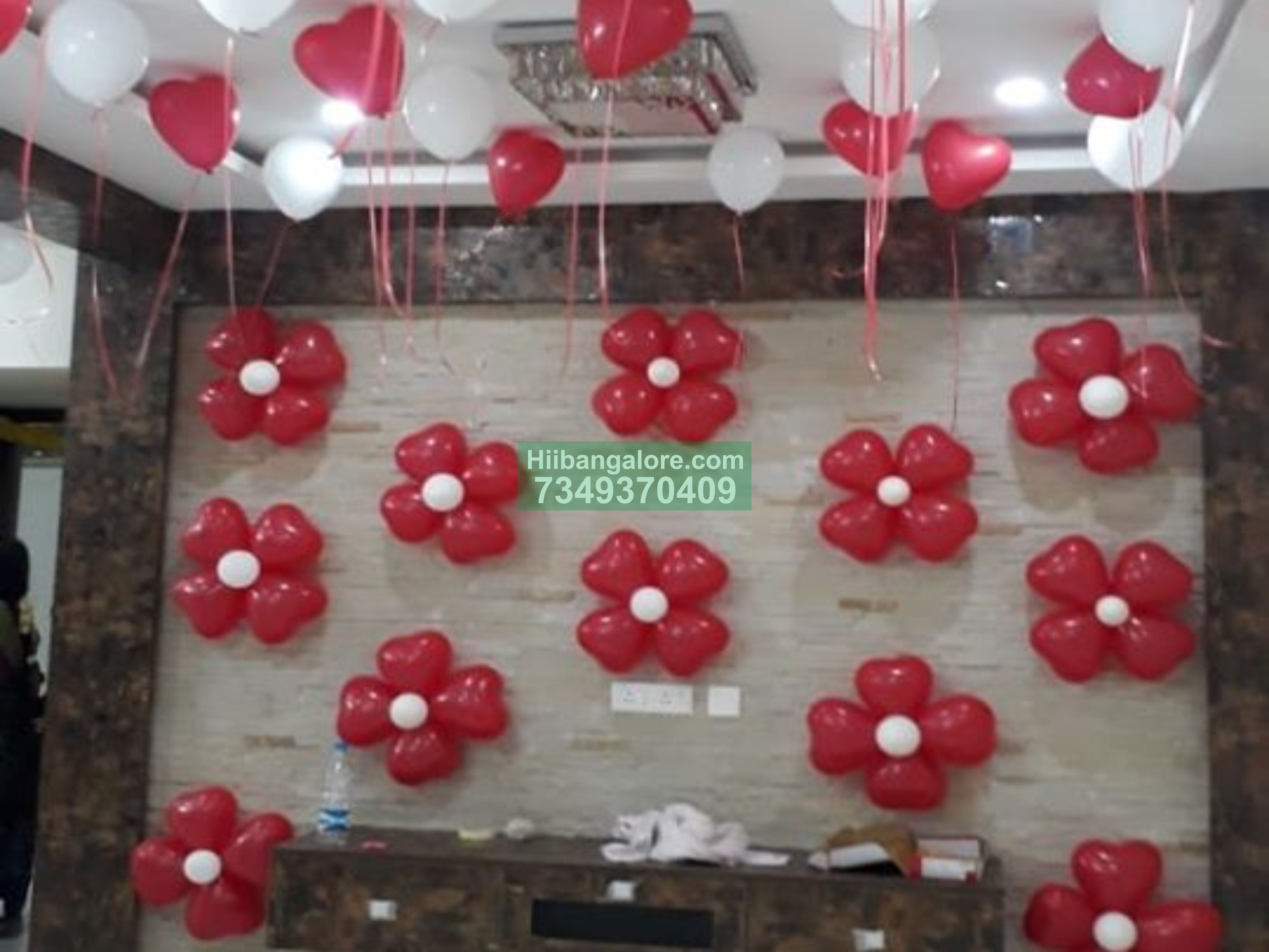 heart shape balloon decoration at home Bangalore