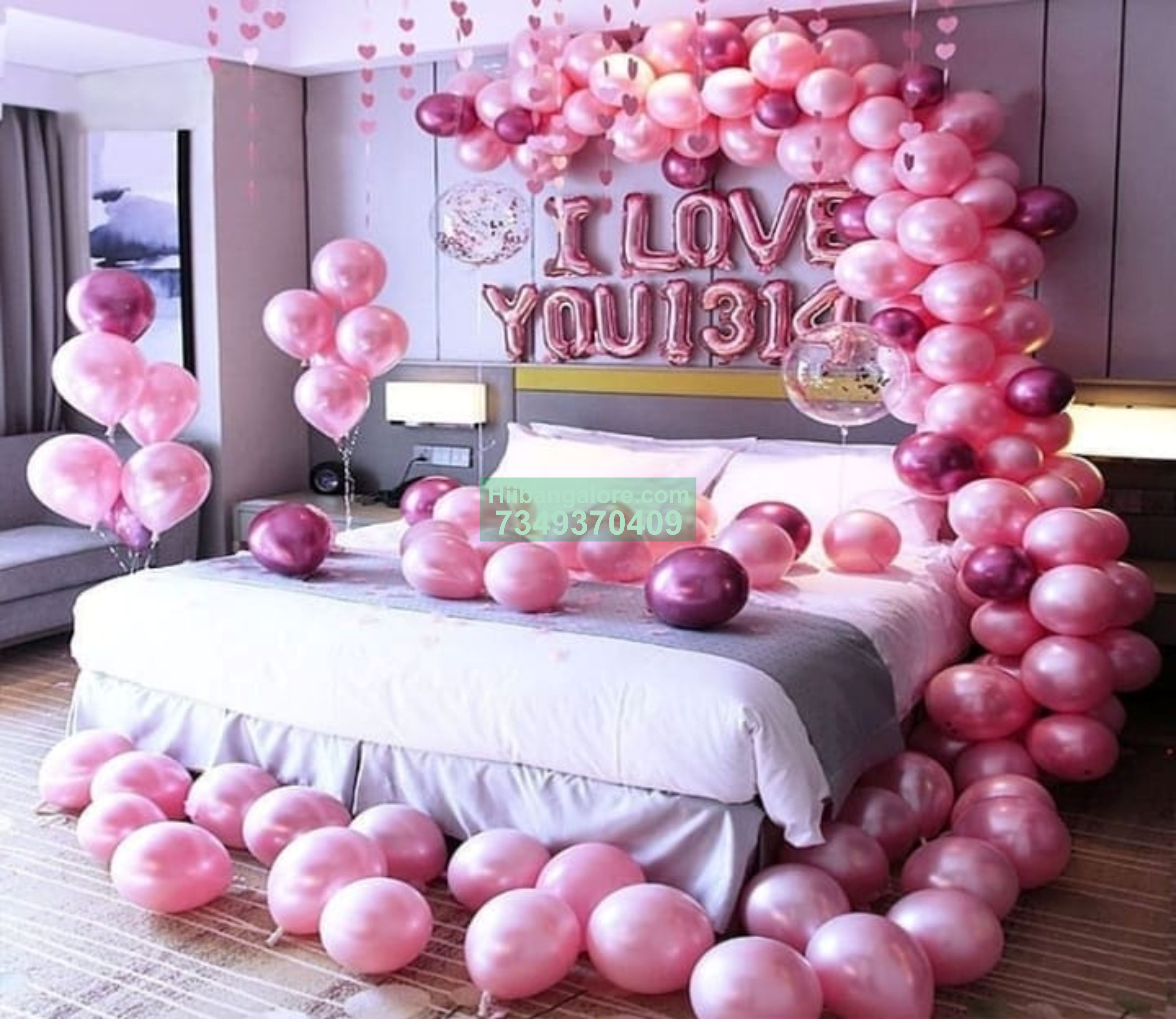 i love you surprise balloon decoration for gf or bf Bangalore