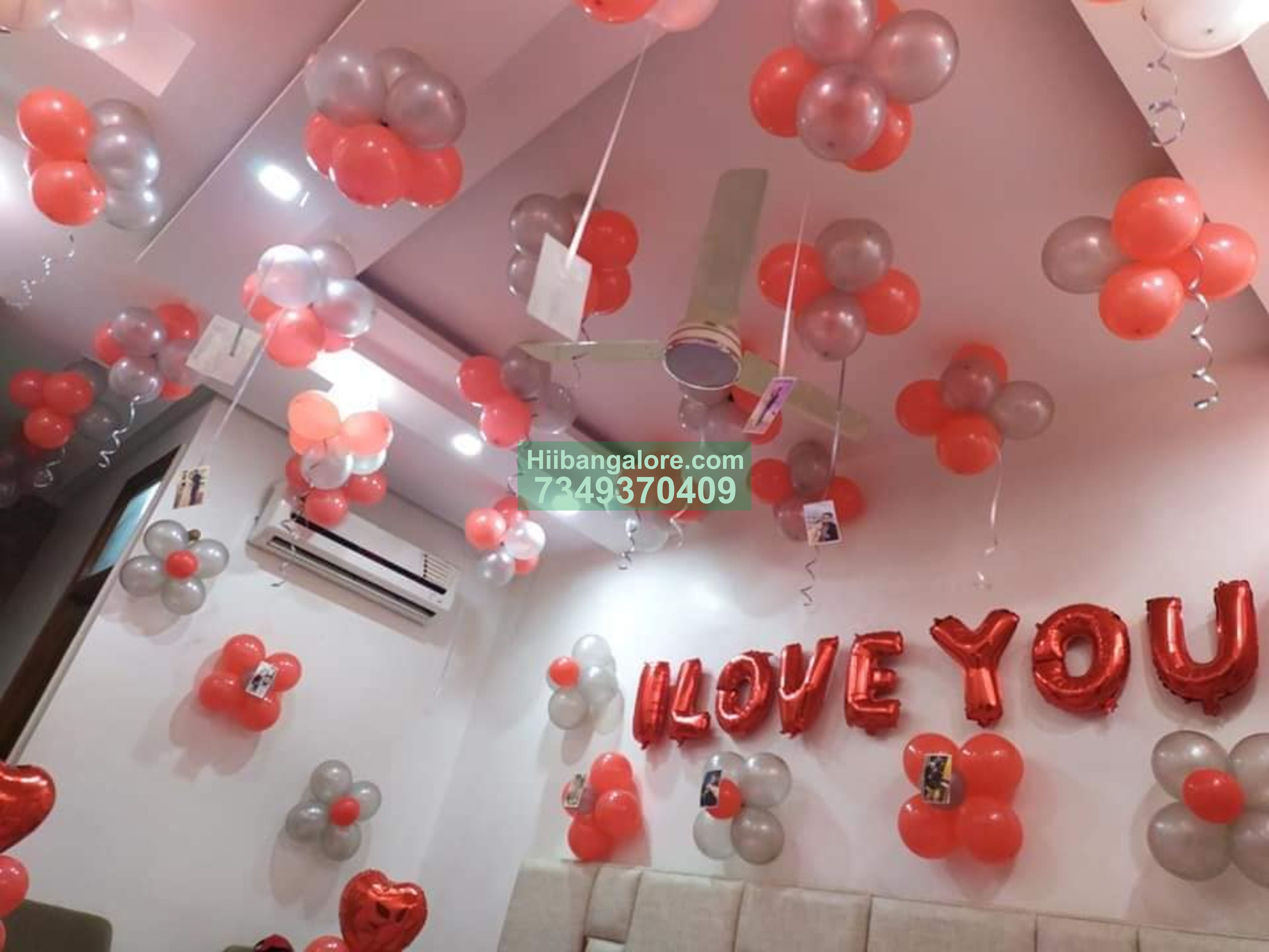 love theme balloon decoration at home for gf or bf Bangalore