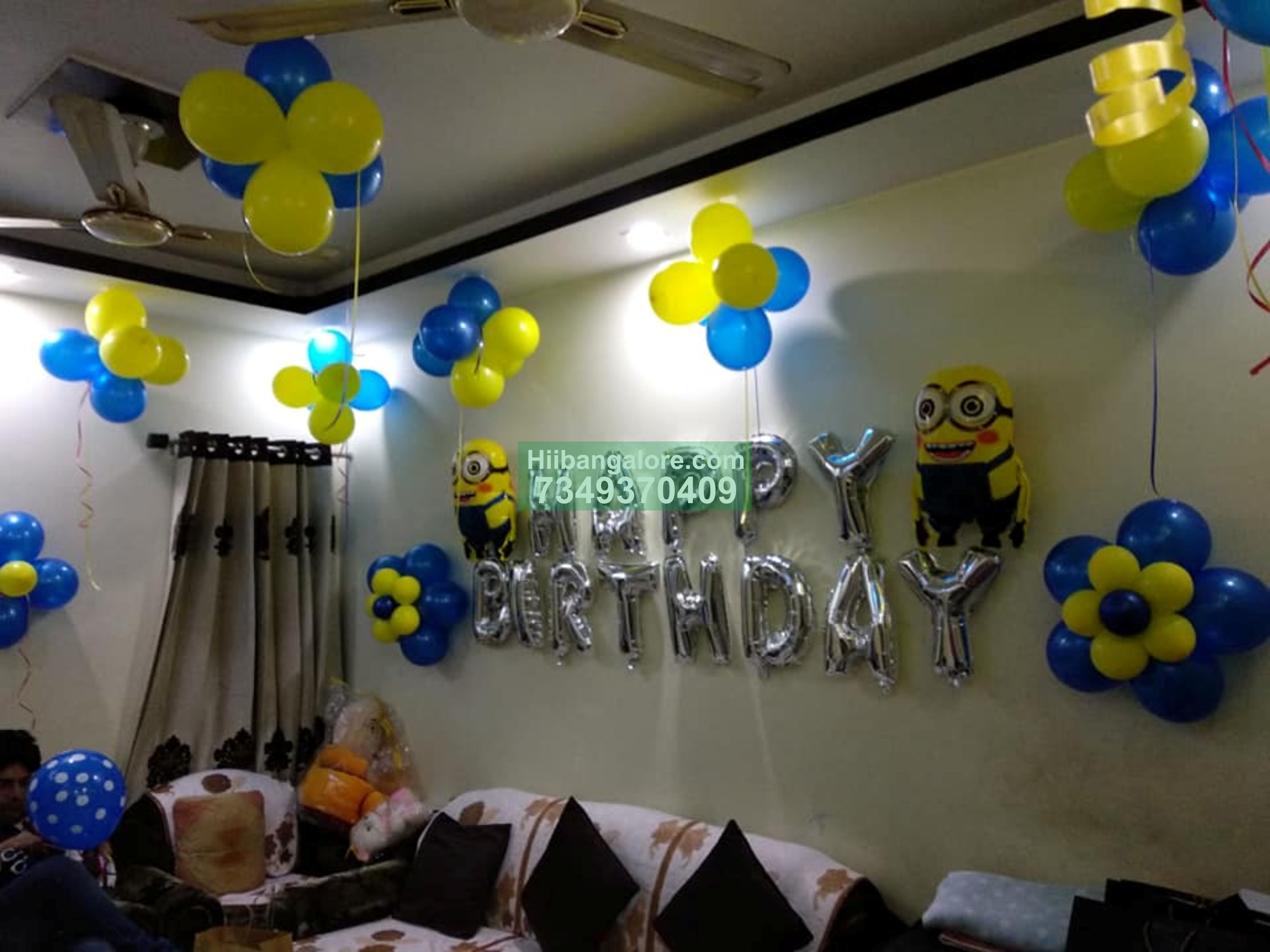 minions balloon decoration for birthday at home Bangalore