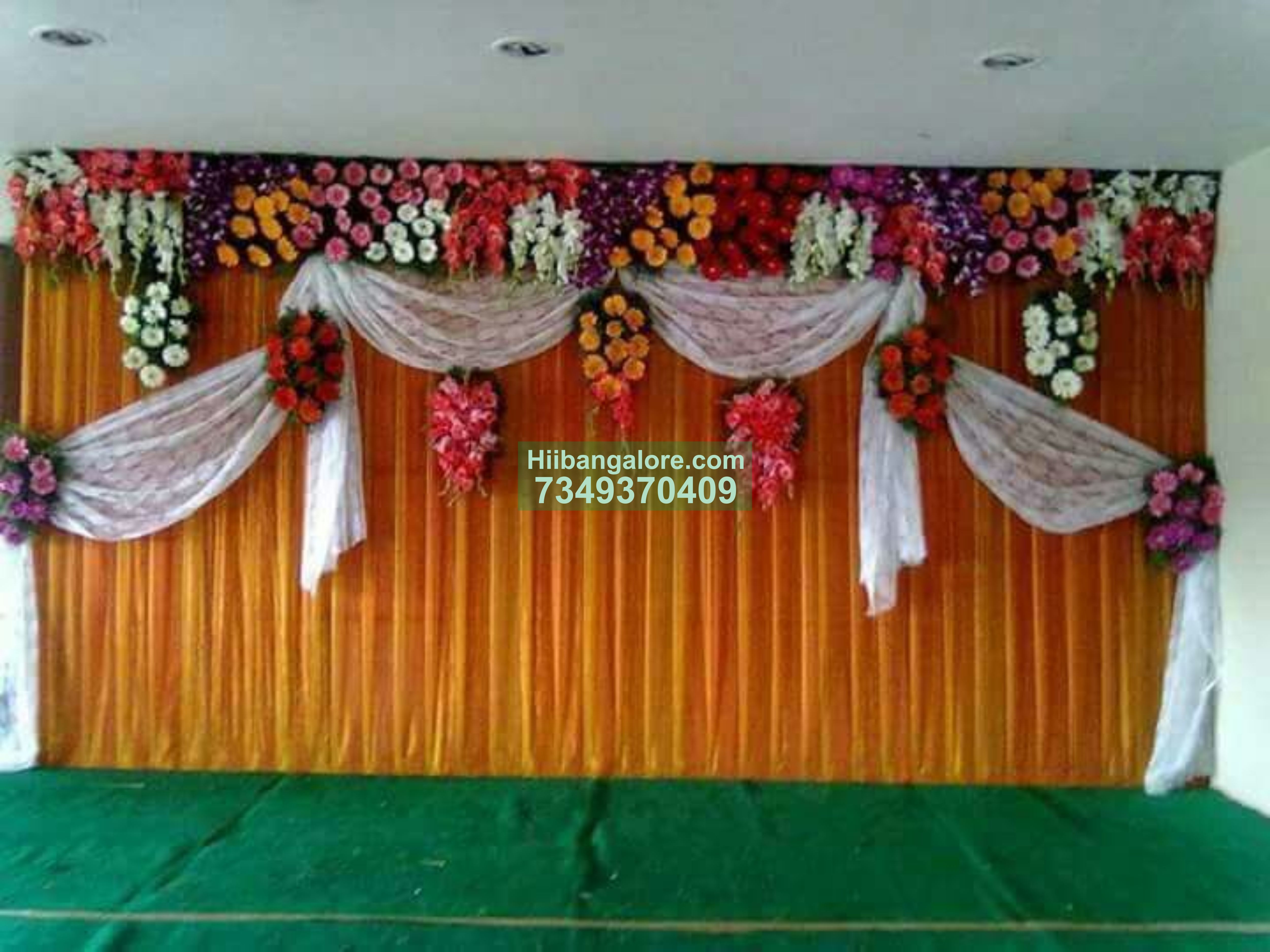 party hall flower decoration for engagement Bangalore