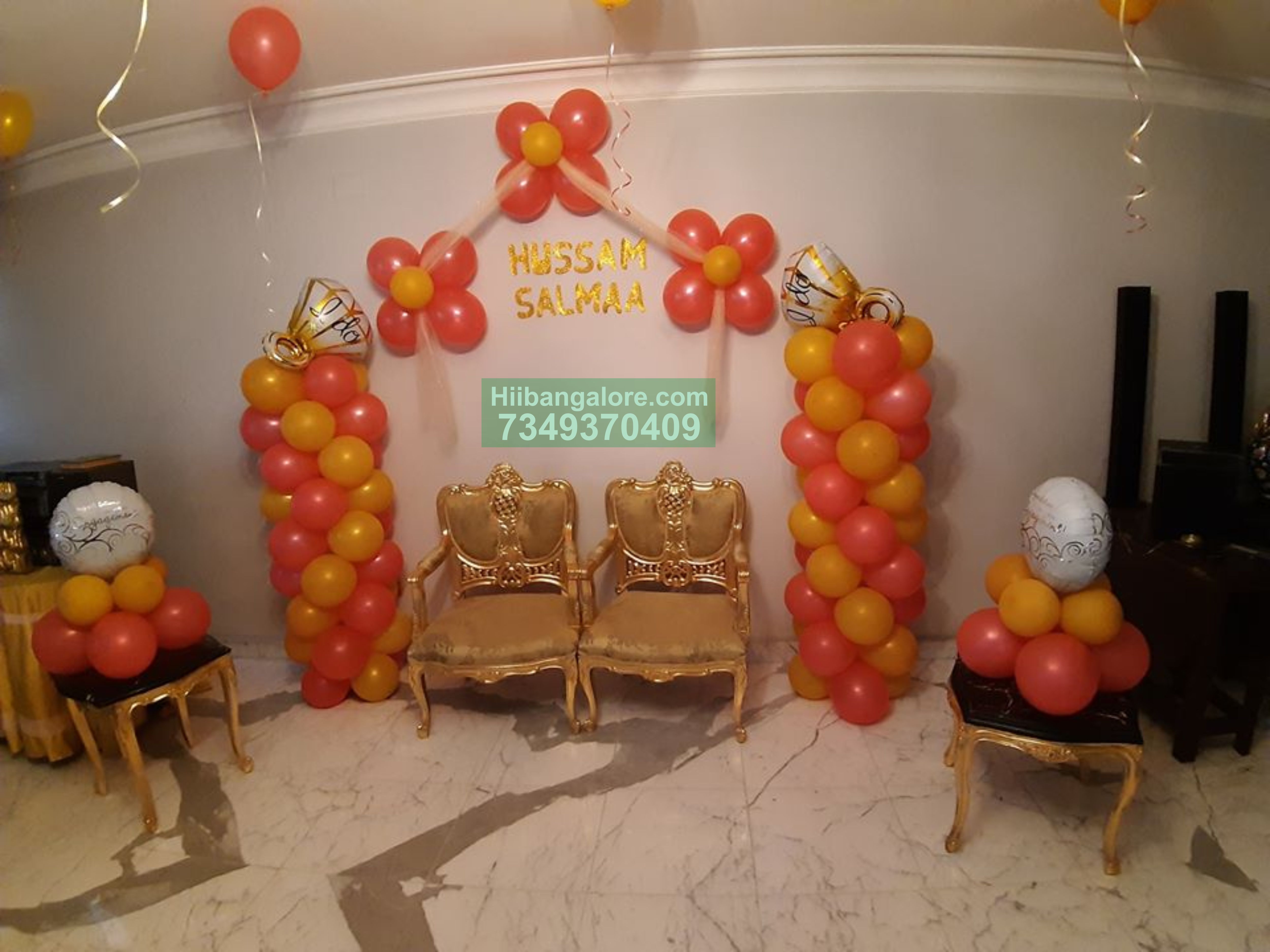 simple engagement balloon decoration at home Bangalore