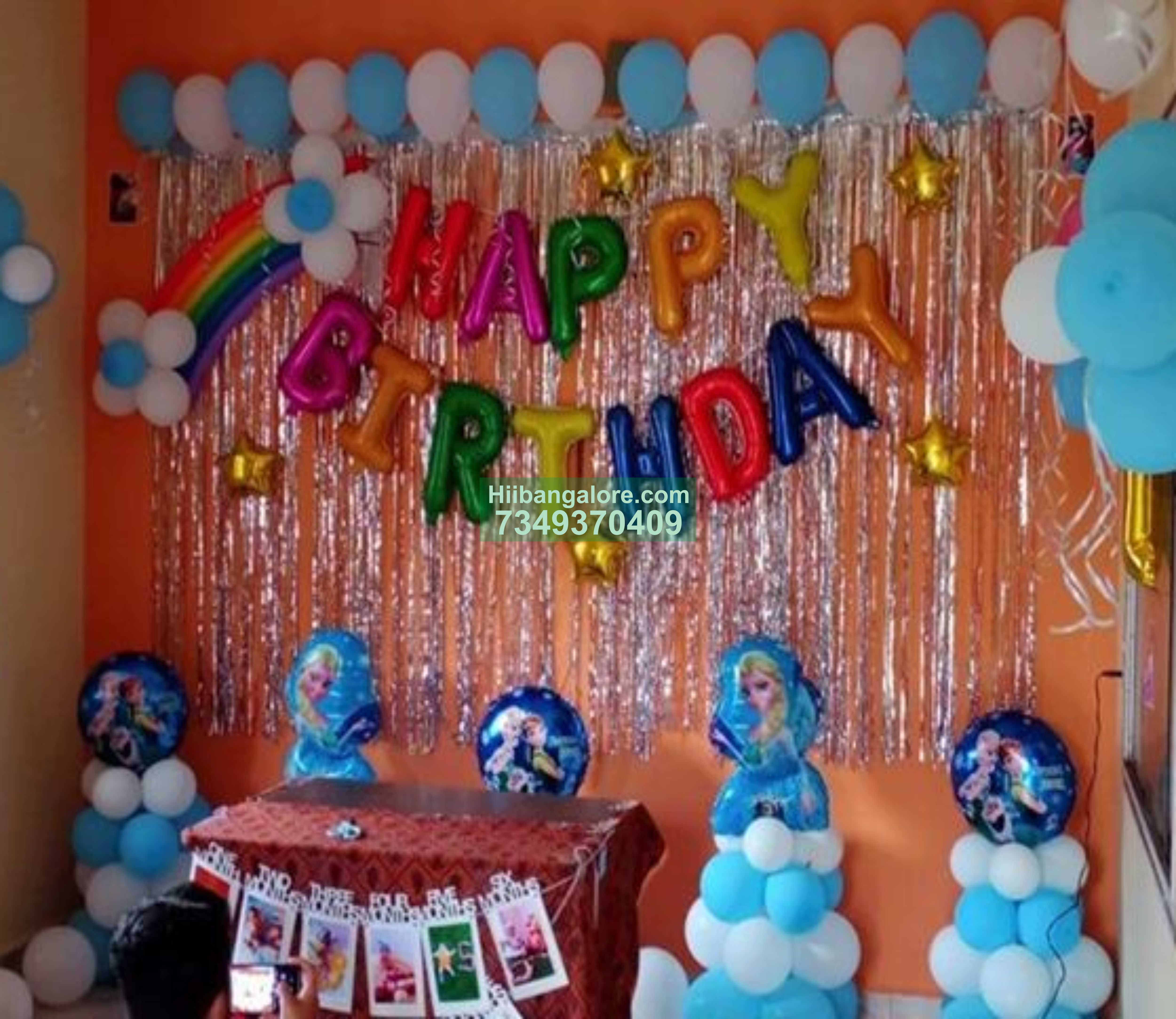 simple frozen balloon decoration at home Bangalore