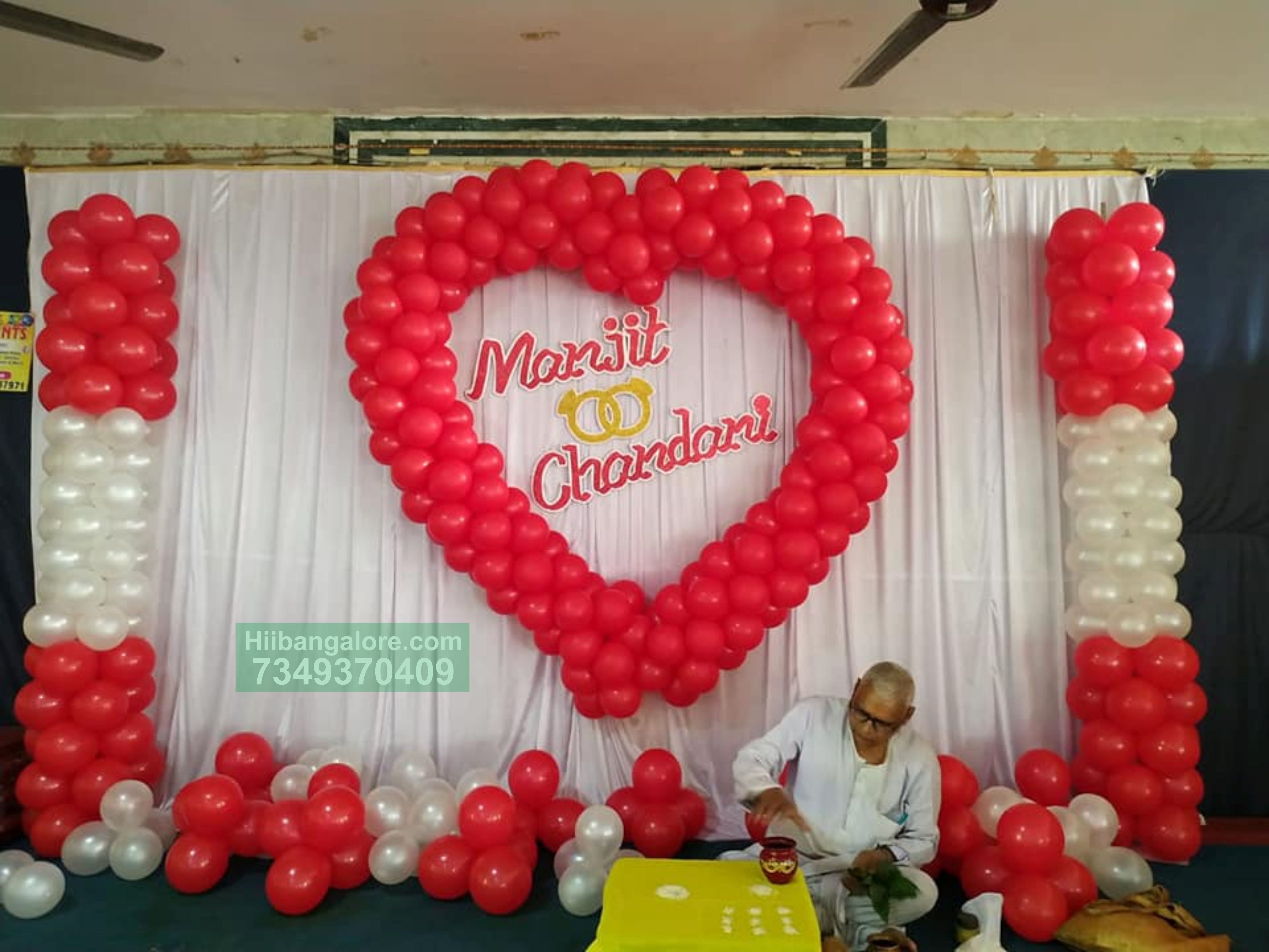 simple heart shape engagement balloon decoration Bangalore