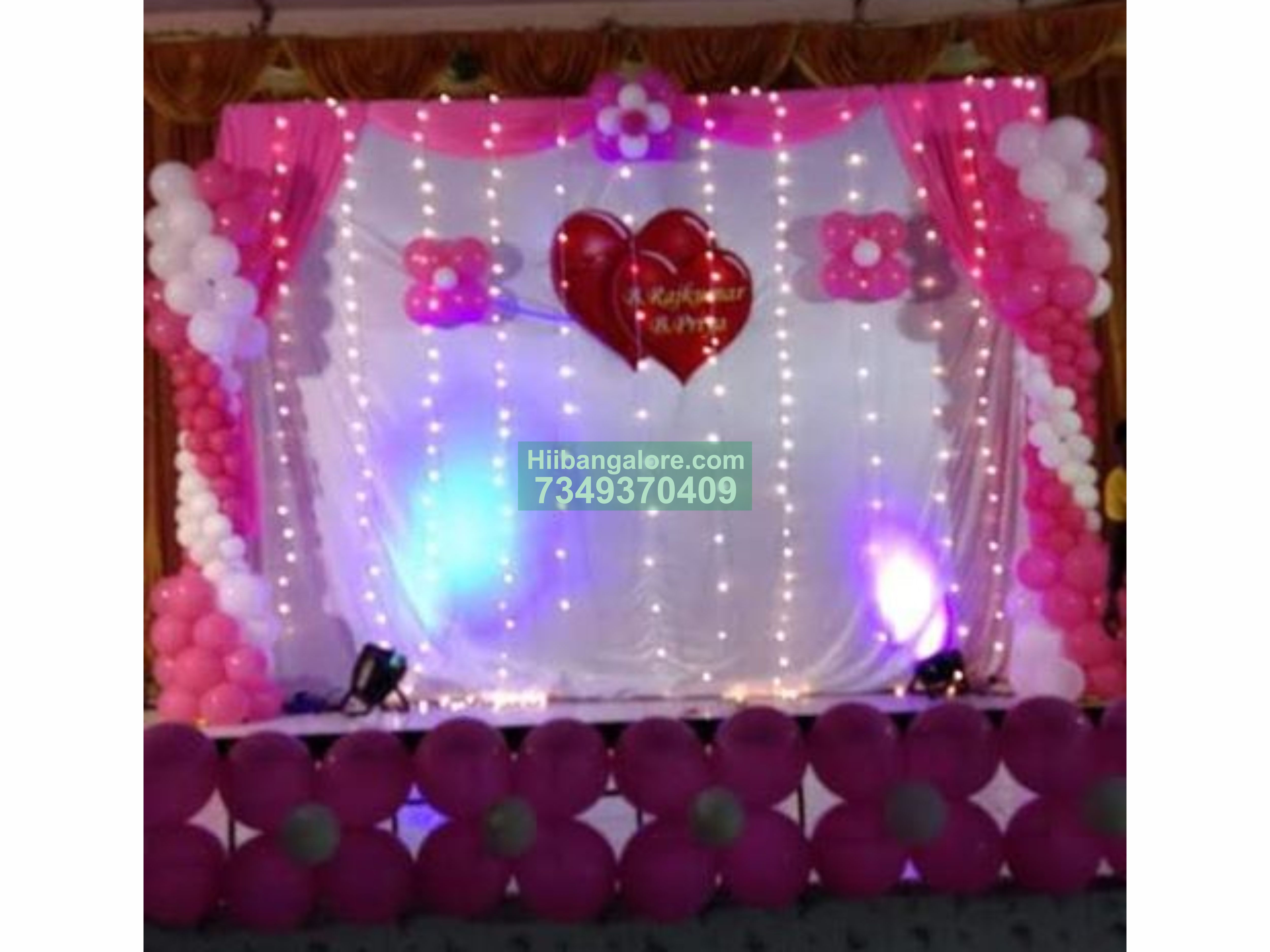 simple pink balloon decoration for engagement Bangalore