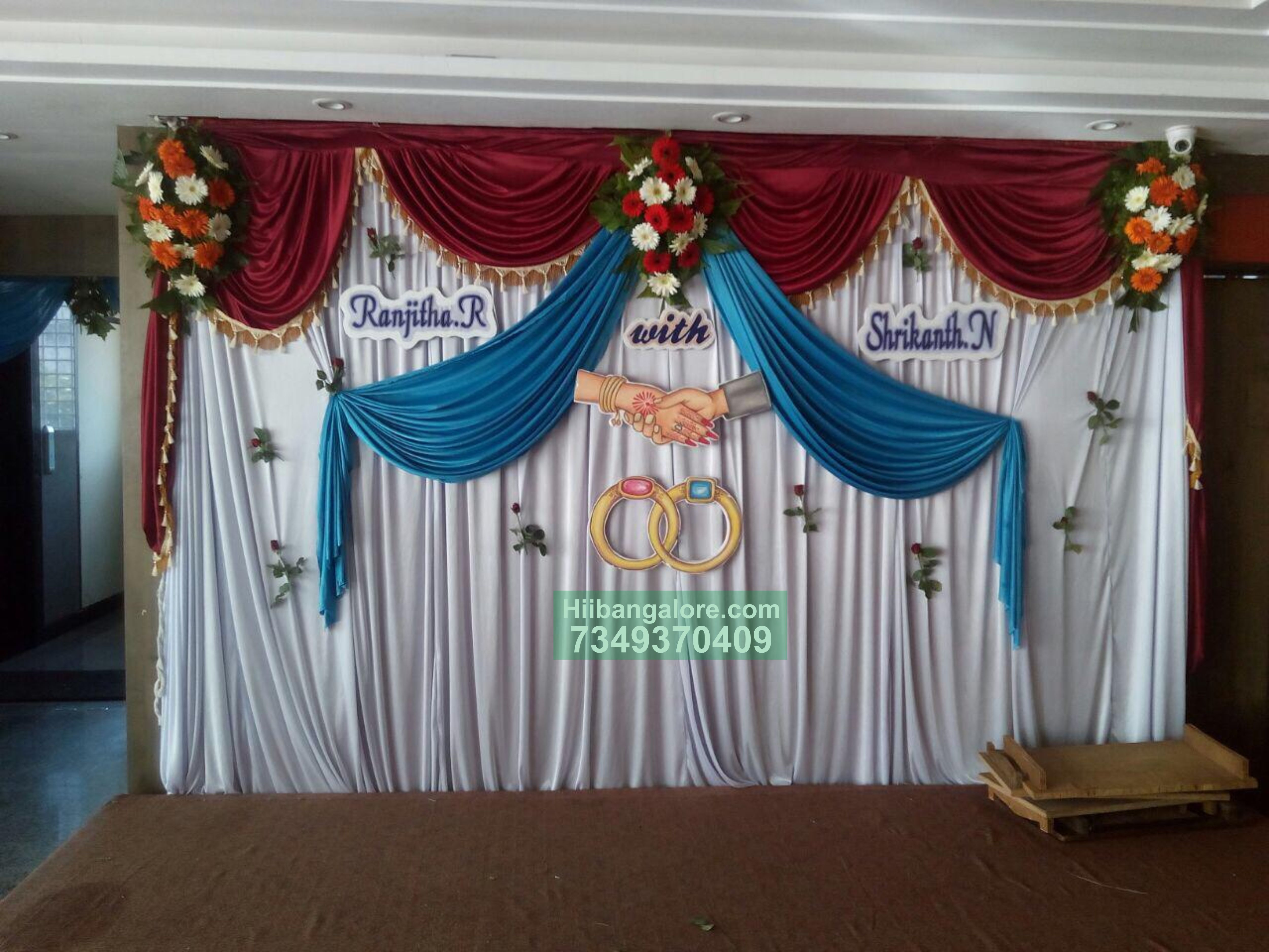 simple ring ceremony flower decoration Bangalore