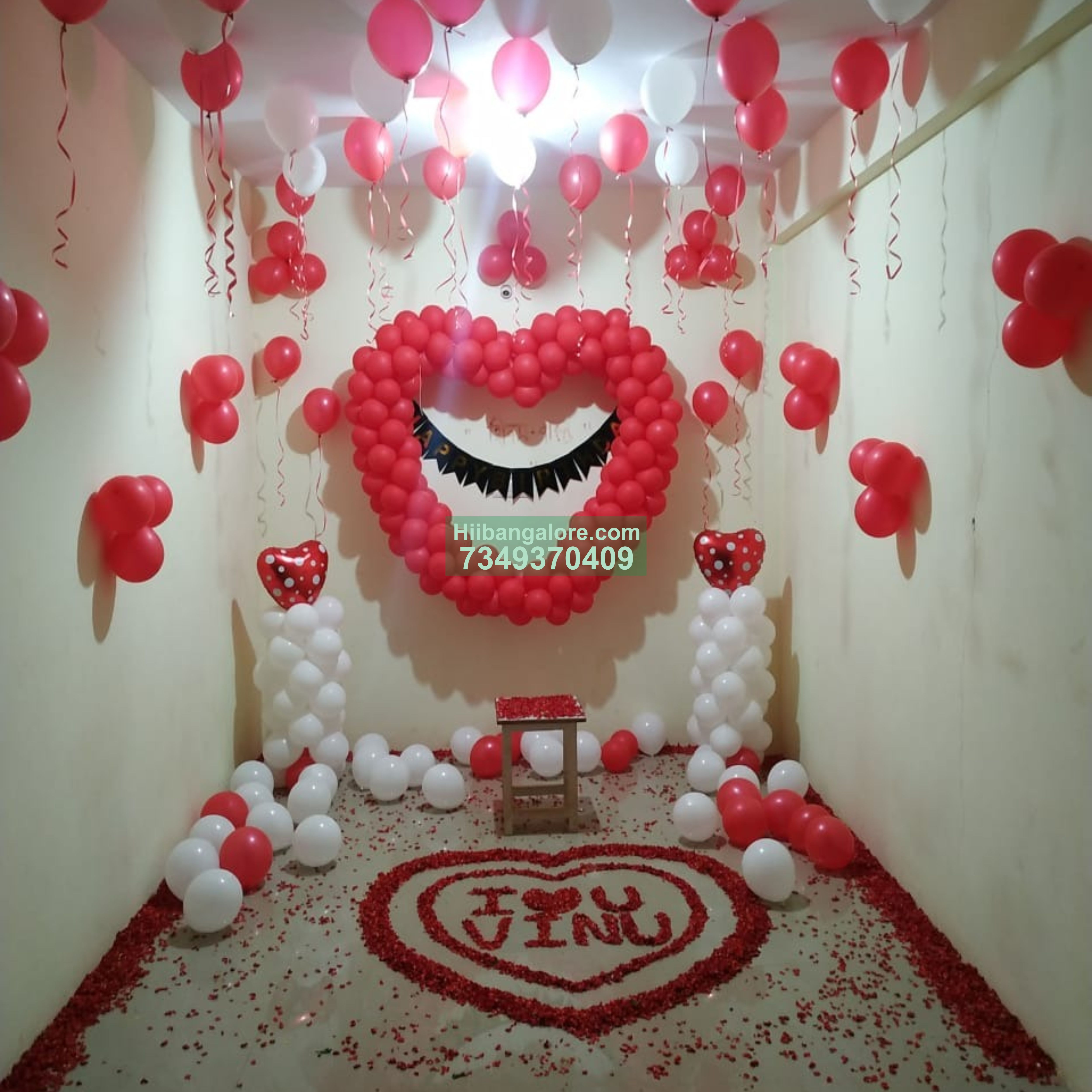 surprise love theme balloon decoration Bangalore
