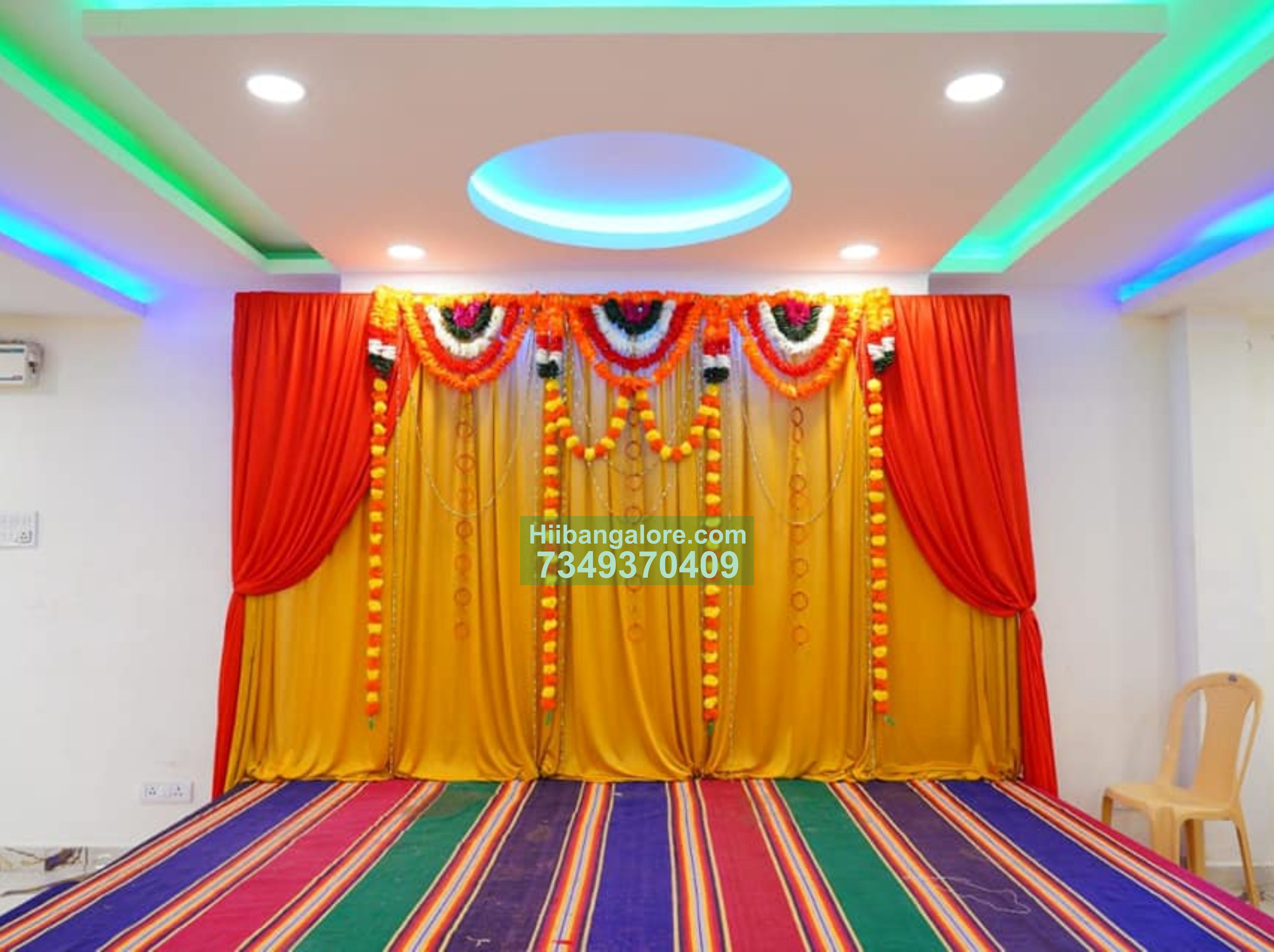 traditional marigold decoration for engagement Bangalore