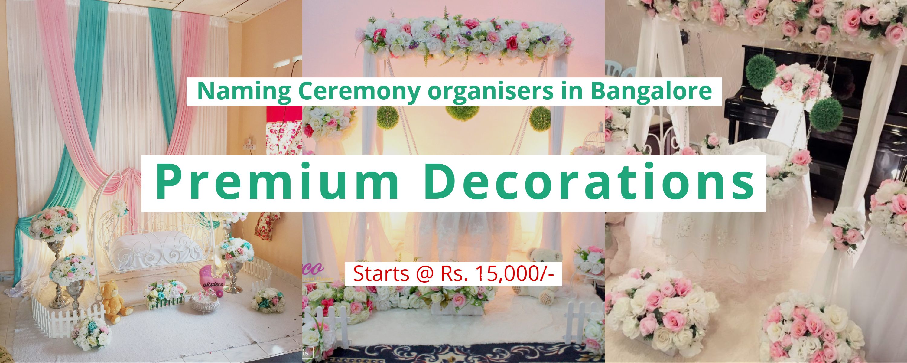 Naming ceremony premium decorations in Bangalore