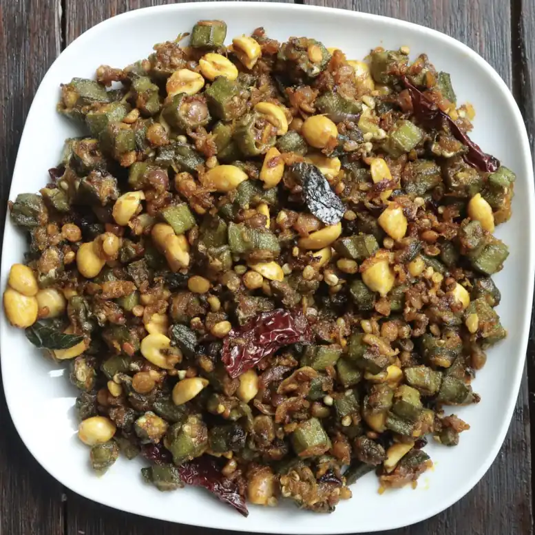 Andhra style bendakaya vepudu okra fry for catering services in Bangalore