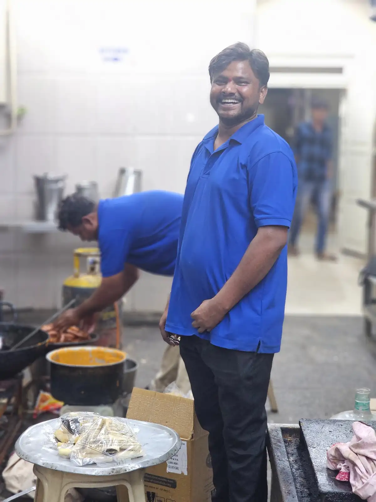 Andhra style cooks preparing food for catering services in Bangalore