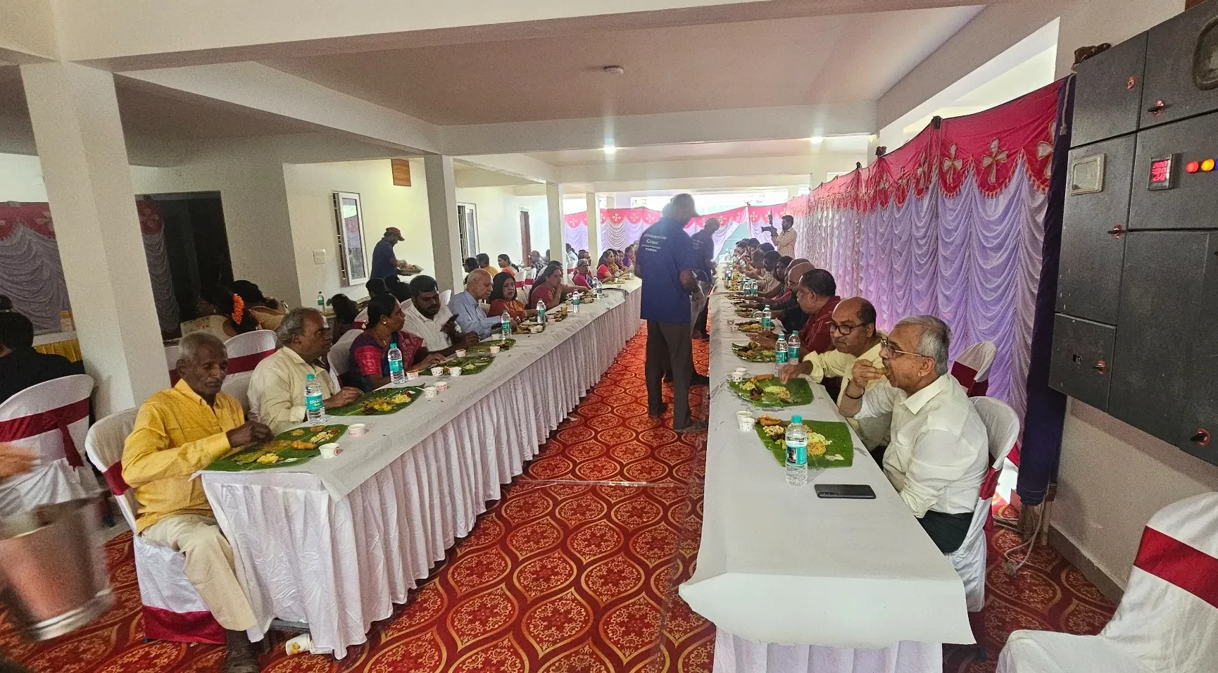 Andhra style housewarming catering services in Bangalore serving traditional vegetarian meals on banana leaf