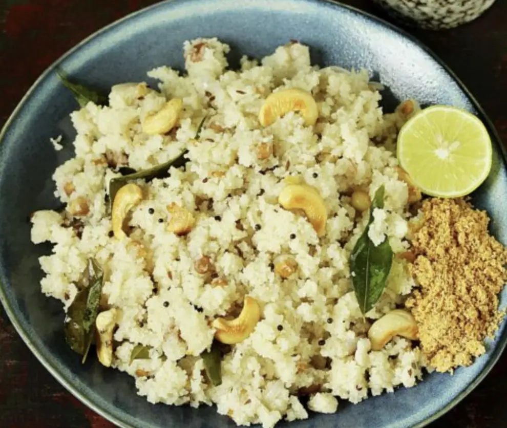 Rich cashew jeedipappu upma prepared in Andhra style for catering in Bangalore