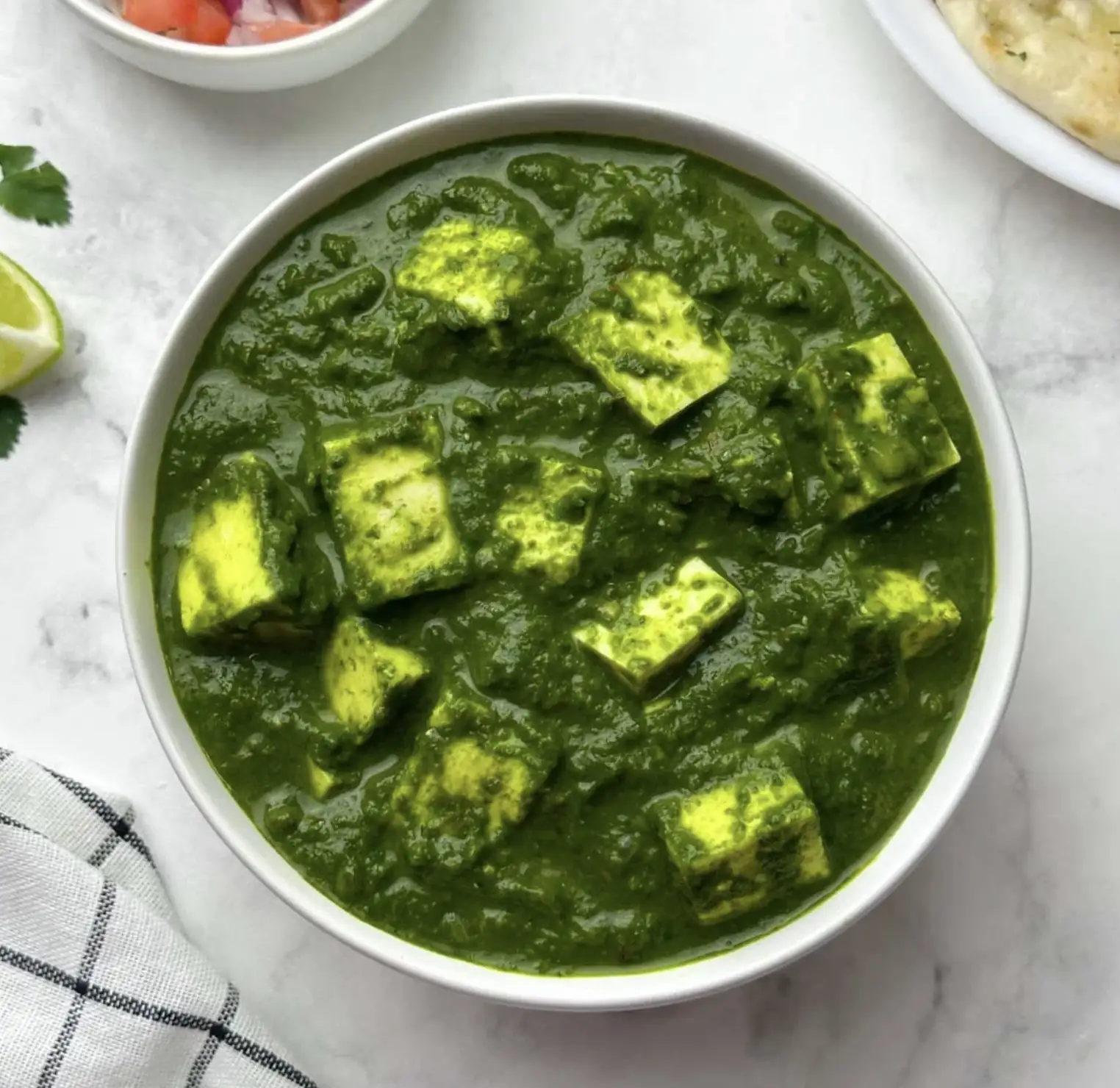 Palak paneer prepared in Andhra style catering services Bangalore