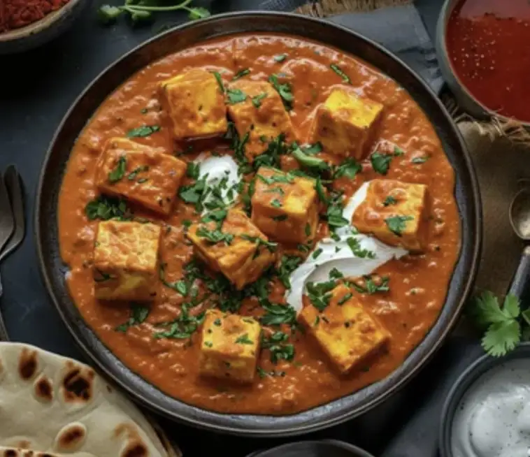 Paneer butter masala prepared for Andhra style catering services in Bangalore