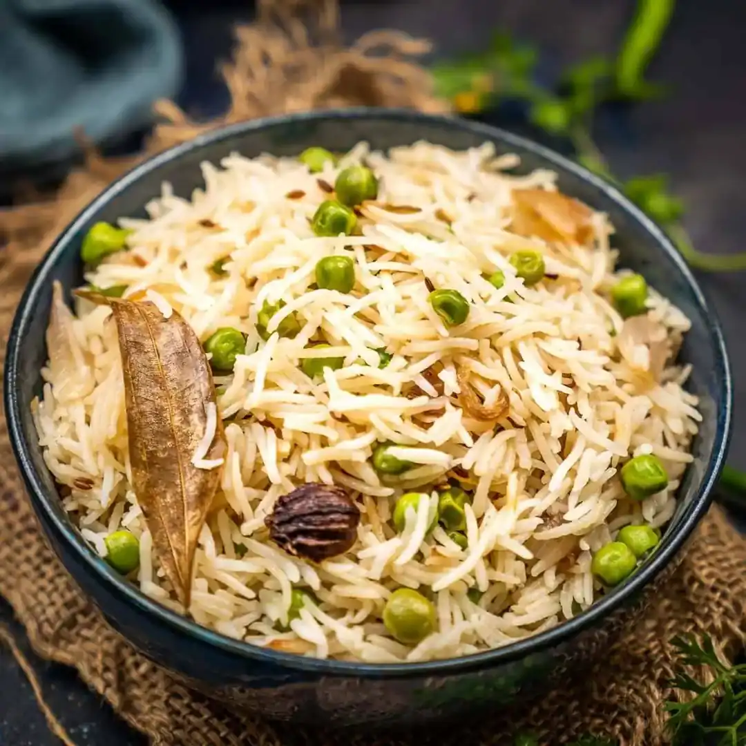 Andhra style peas pulav prepared for catering services in Bangalore