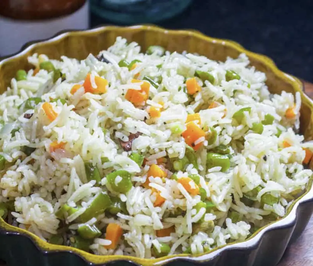 Andhra style veg fried rice prepared for catering services in Bangalore