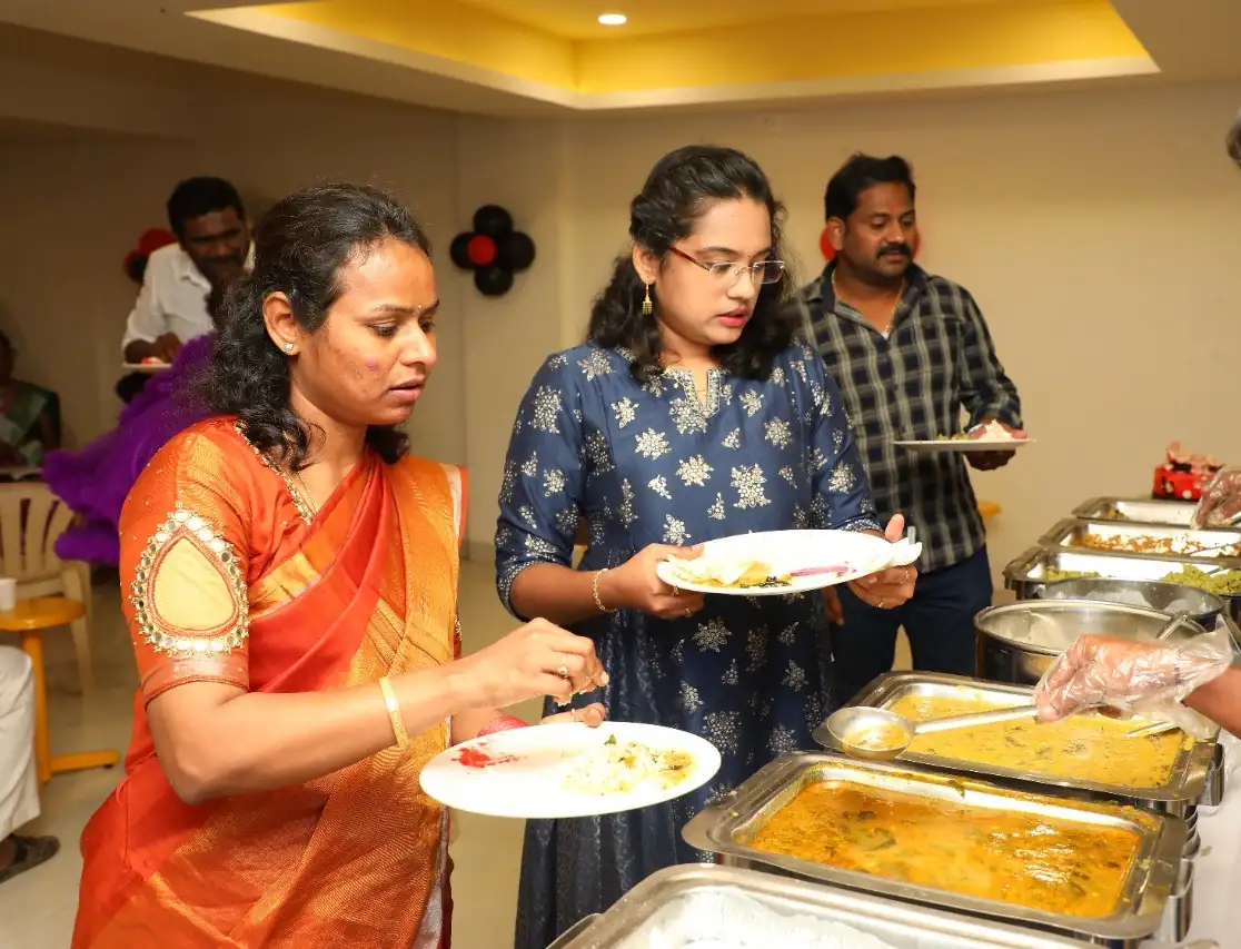 Andhra style wedding buffet catering service setup in Bangalore