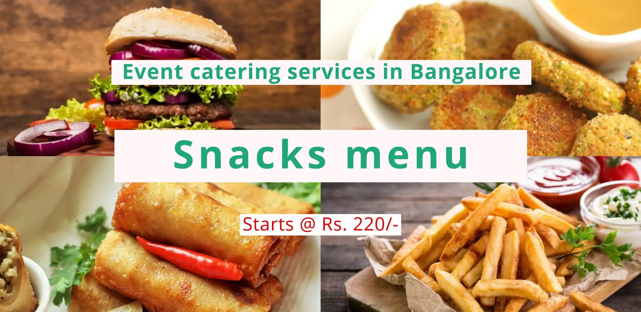 Vegetarian snacks catering setup for parties and events