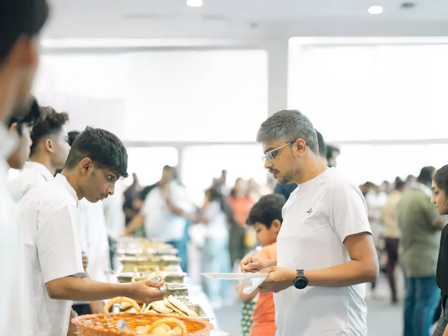 Corporate event catering in Bangalore with professional vegetarian buffet and lunch service for office events