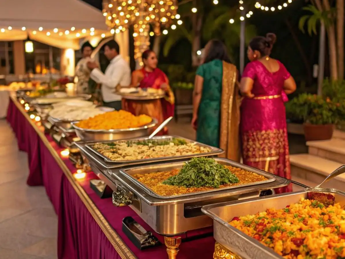 Family function food service in Bangalore serving vegetarian meals for traditional and family gatherings