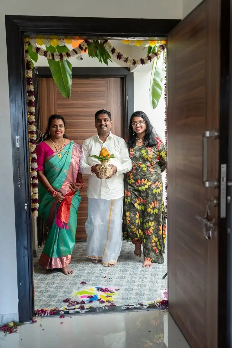 Traditional house warming photoshoot with rituals and decor