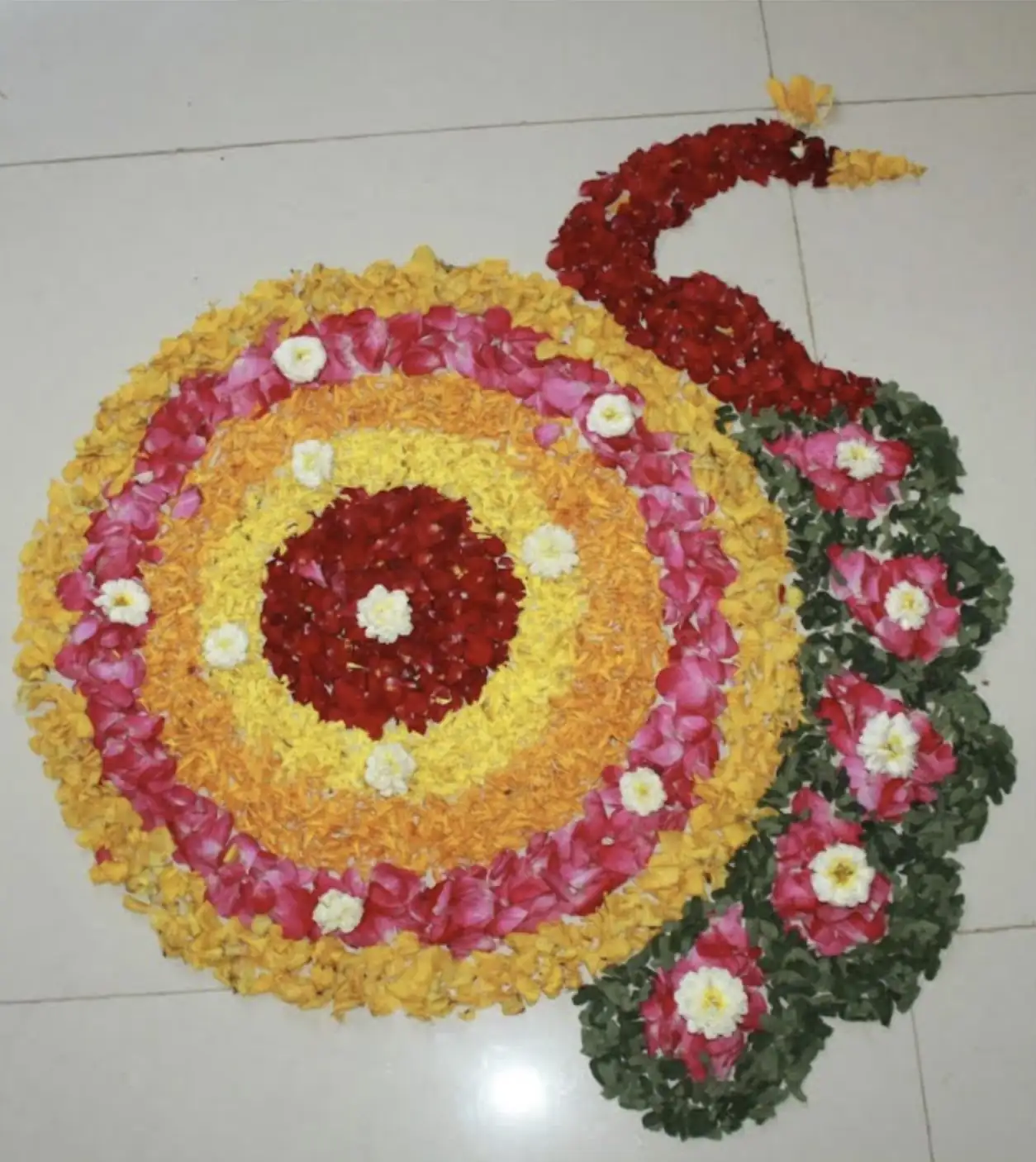 House warming pooja flower rangoli decoration in Bangalore