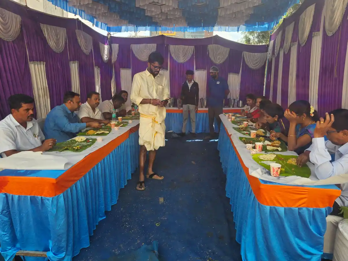 Banana leaf catering services for housewarming ceremony in Bangalore
