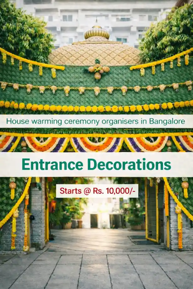 Traditional chappara pandiri entrance decoration for housewarming ceremony