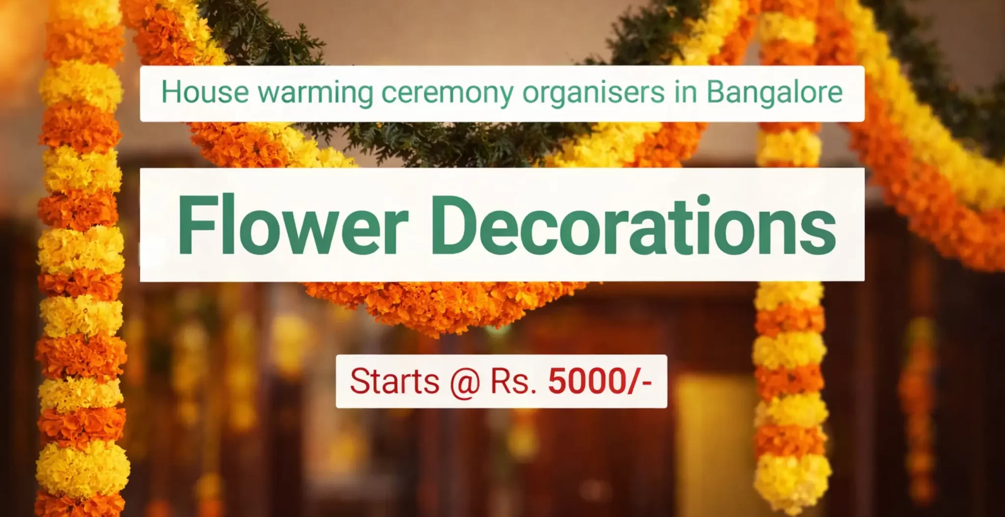 Gruhapravesham Flower Decorations Traditional flower decorations for gruhapravesham and housewarming ceremony