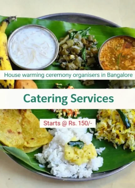 Housewarming Catering Services in Bangalore – Mobile Slide South Indian housewarming catering served on banana leaf in Bangalore