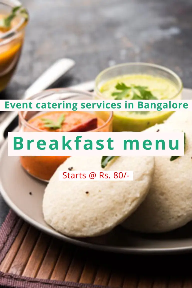 Pure vegetarian breakfast catering service with traditional menu