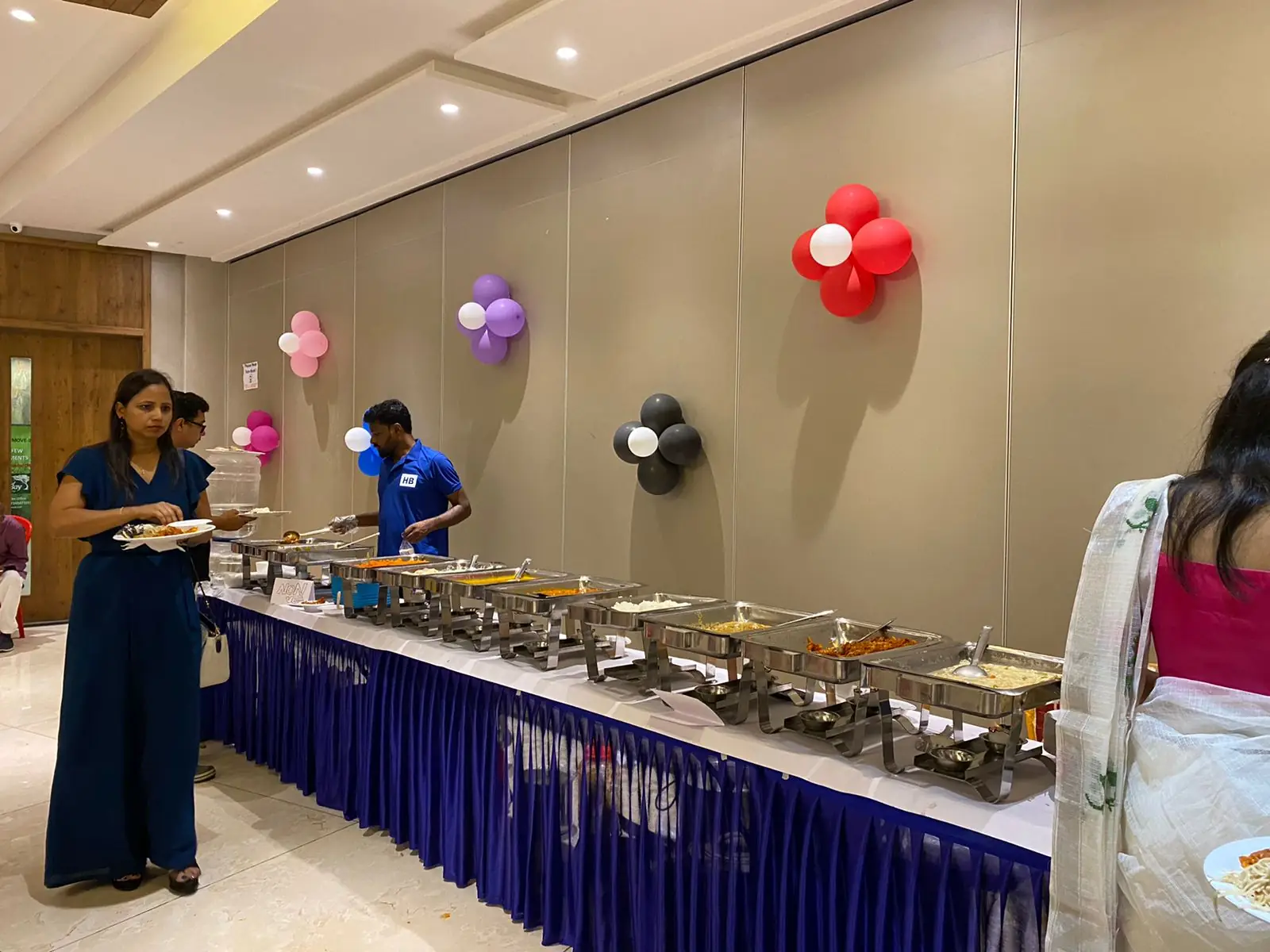 Professional veg buffet services during gruhapravesha ceremony in Bangalore.