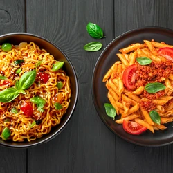 Vegetarian snacks catering menu with noodles, pasta and party snacks served for events in Bangalore