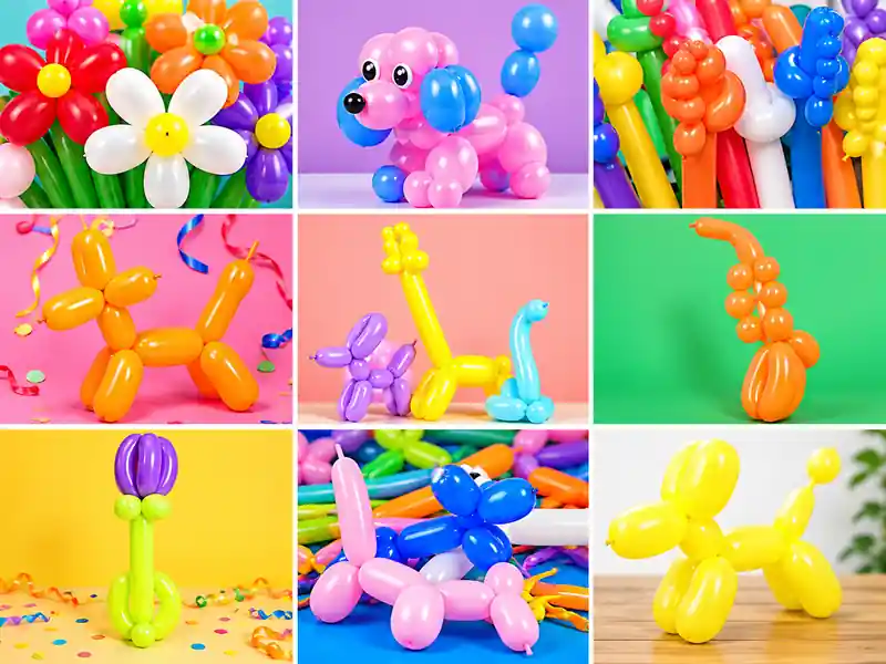 Colorful balloon animals and crafts for kids at a naming ceremony in Bangalore