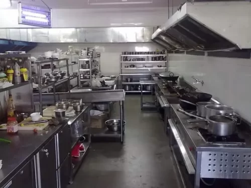 Clean and hygienic Andhra style catering kitchen setup in Bangalore